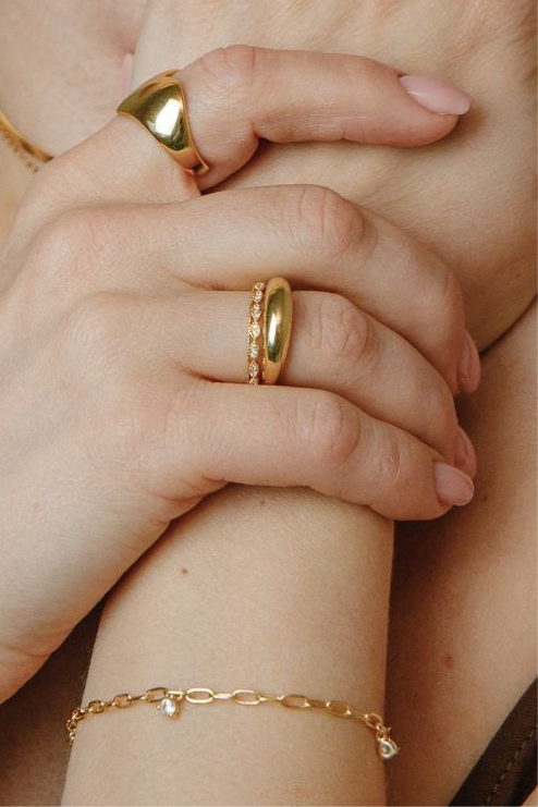 Minimalist classic ring – made of 925 silver 14K gold-plated