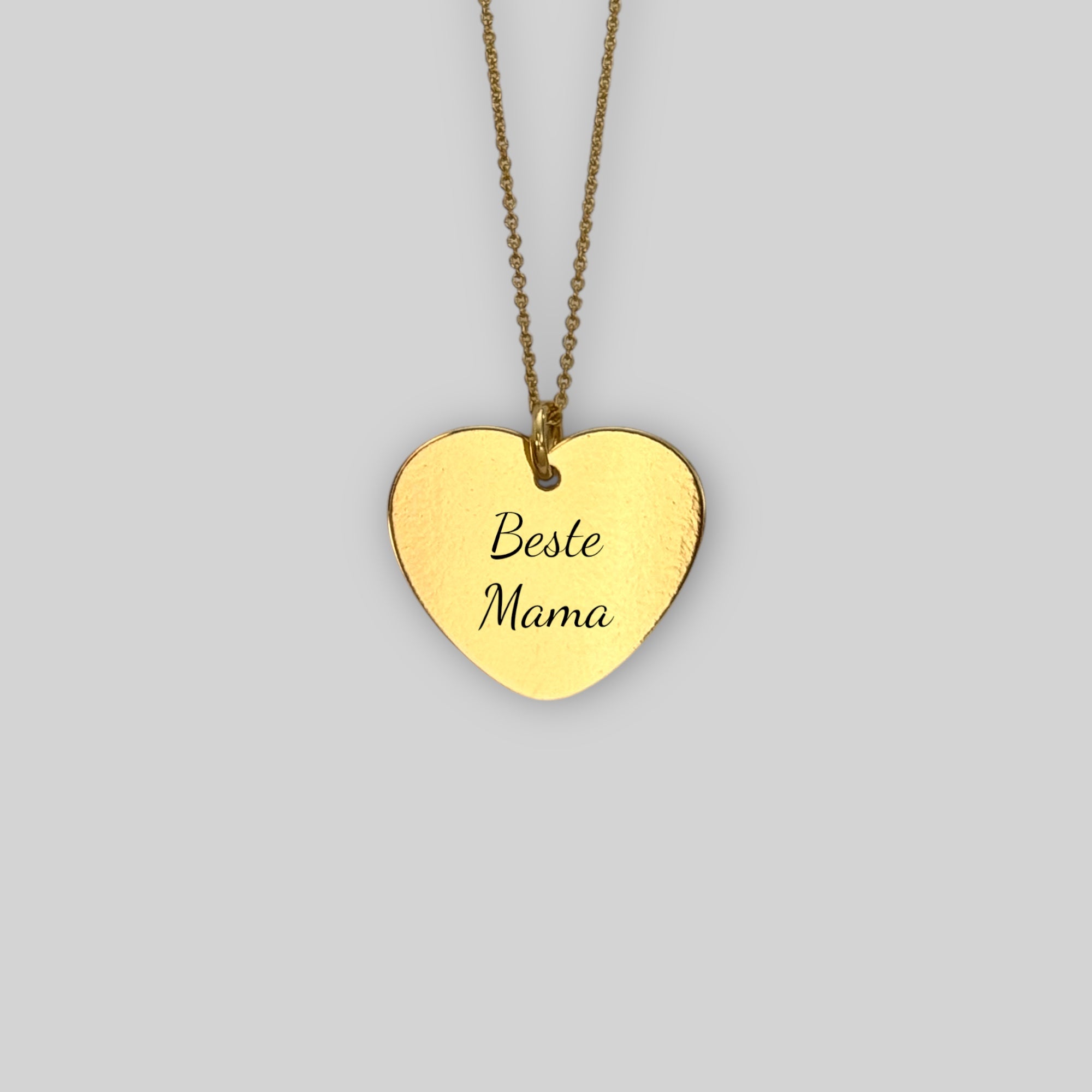 Personalized “Best Mom” engraved heart-shaped necklace – 925 silver 18K gold-plated