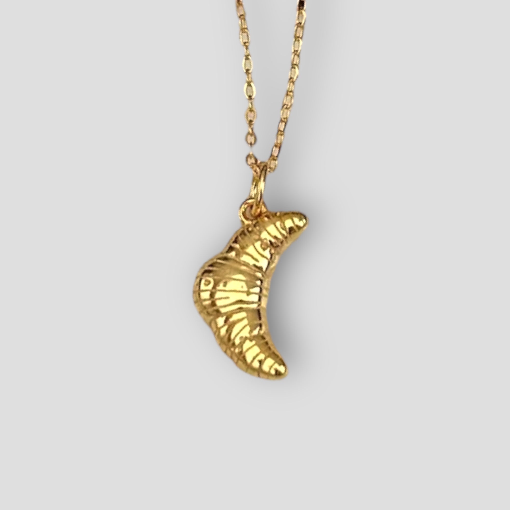 Croissant pendant necklace made of 925 silver 18K gold plated