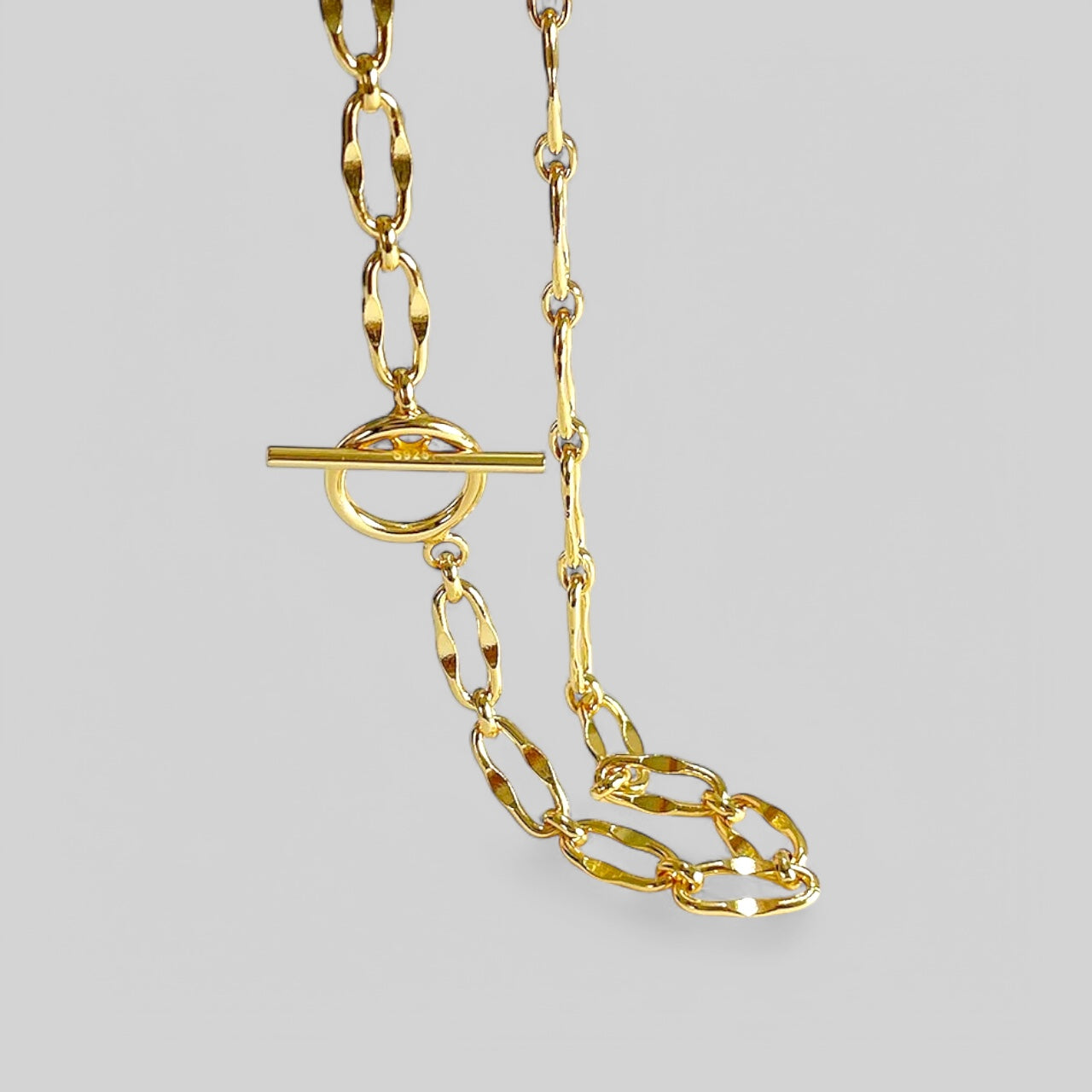 British Chain luxurious necklace made of 925 silver gold-plated