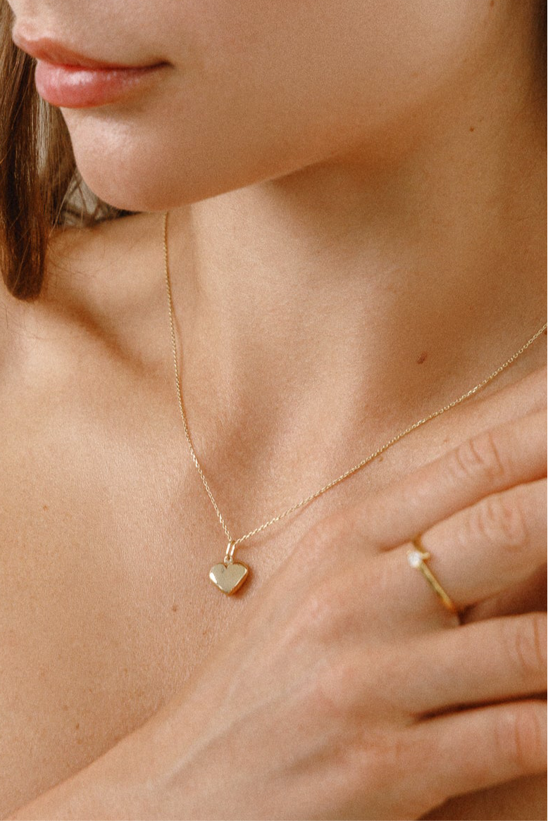 585 necklace with 10x9mm heart pendant - heart-shaped necklace