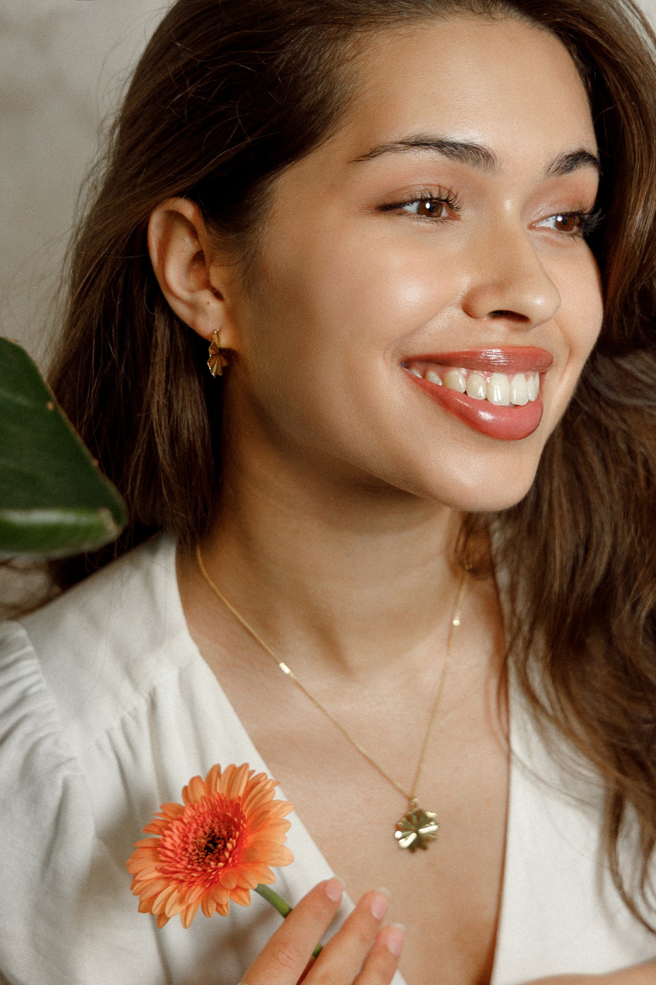 Statement Flower Ohrringe aus 925 Silber 14K vergoldet