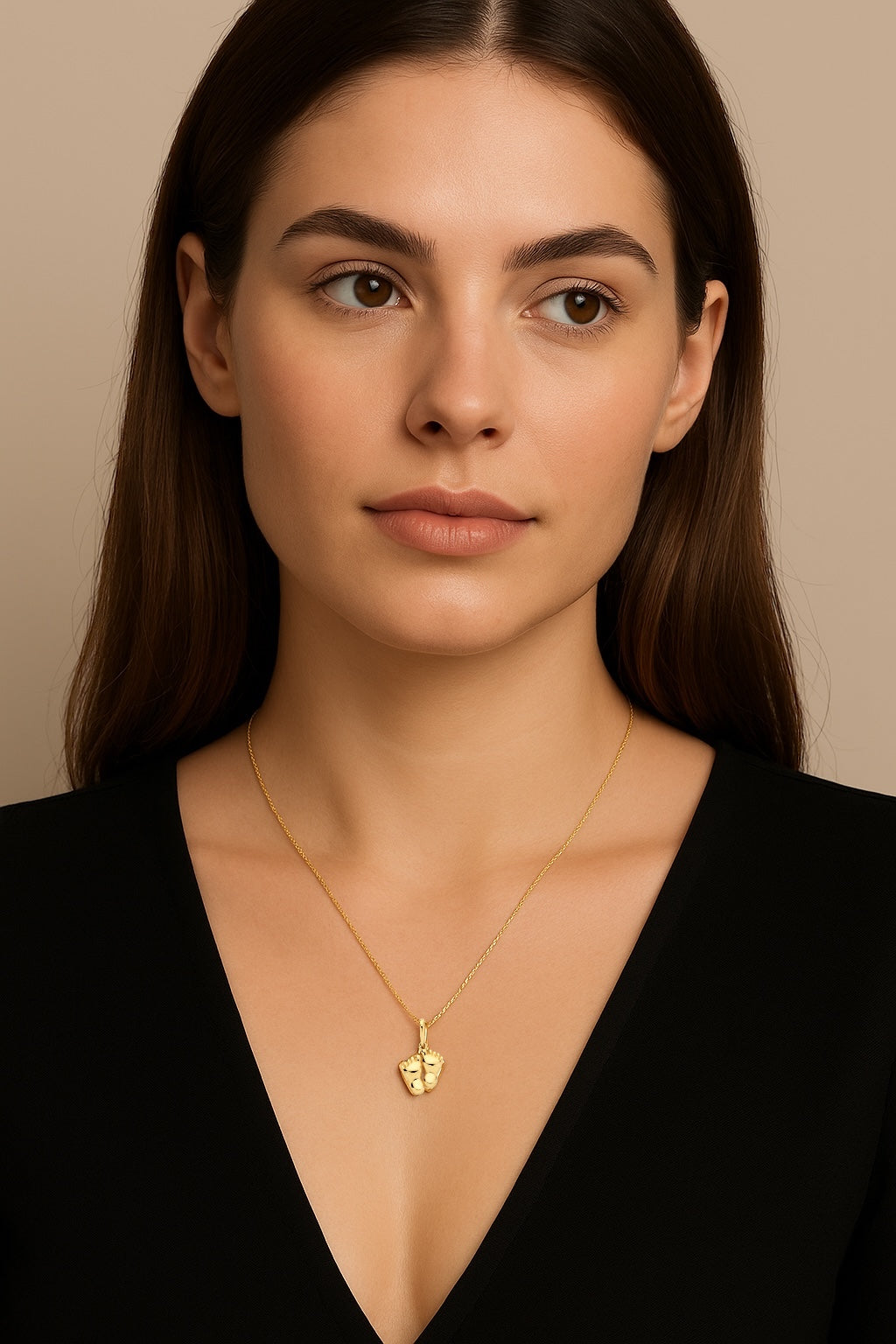 585 gold necklace with baby feet pendant – My little miracle – birth gift for mom