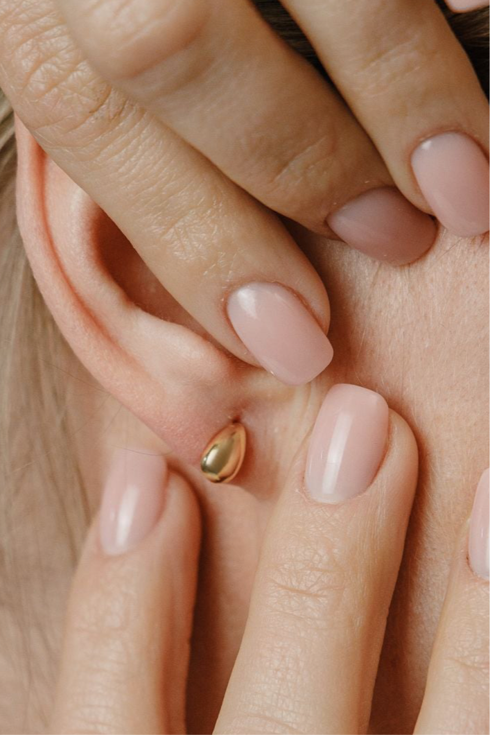 Nano Mini Drop Ohrstecker - 925 Silber 18K vergoldet - NINASIA