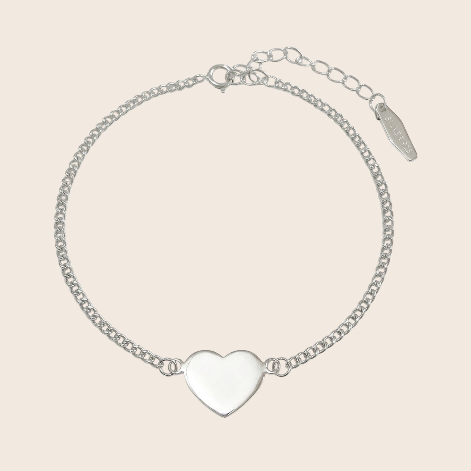 Personalisierbares Afrodita Herz Armband aus 925 Silber