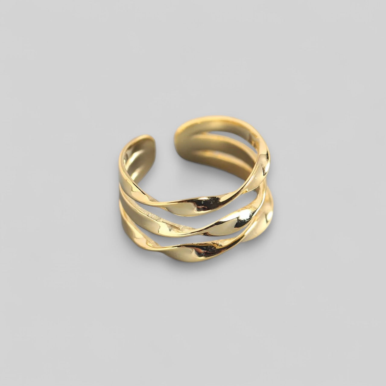 Wellen Ring – aus 925er Silber vergoldet