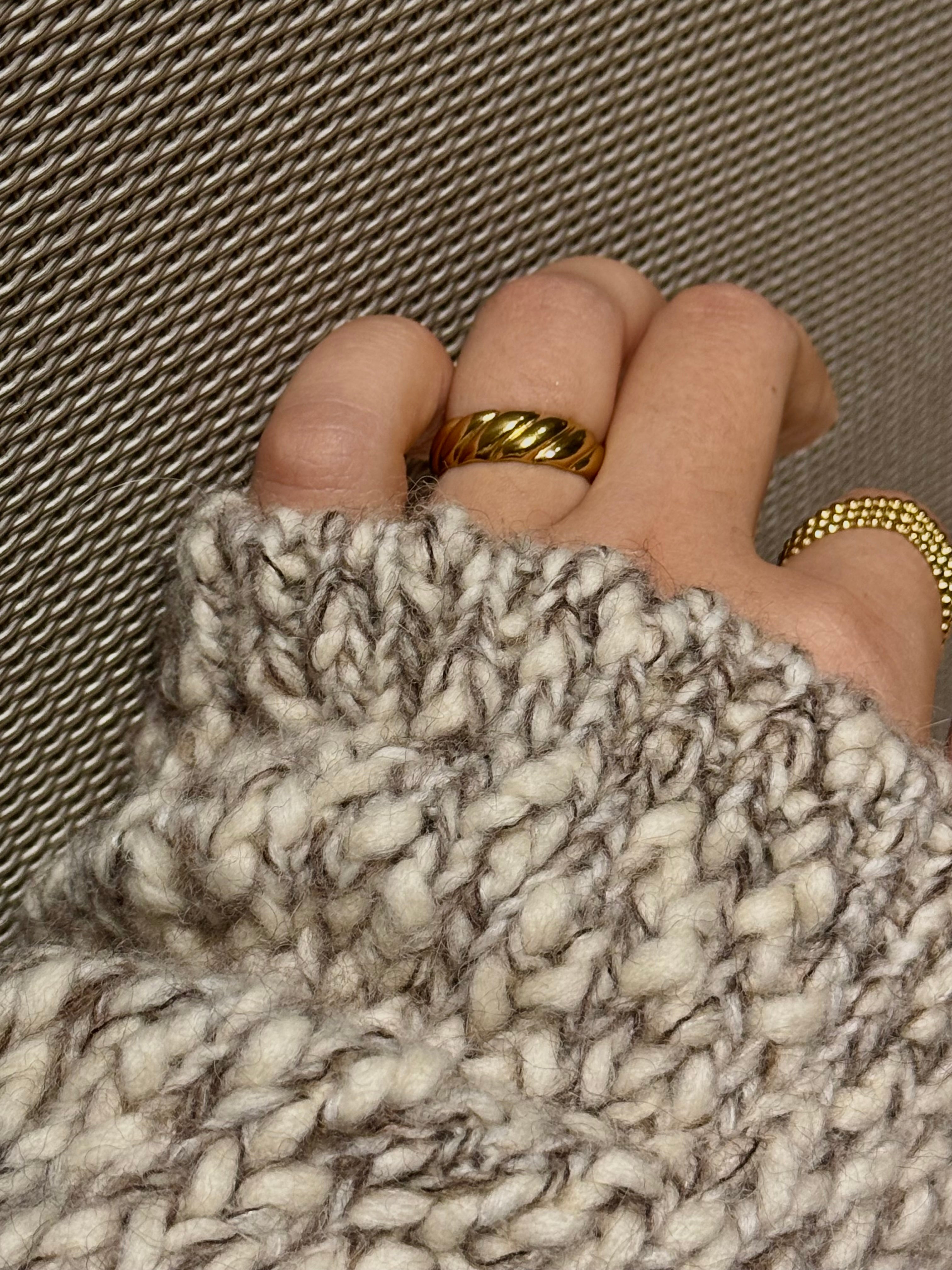 Geschichteter Croissant-Ring – 18K vergoldet aus Edelstahl