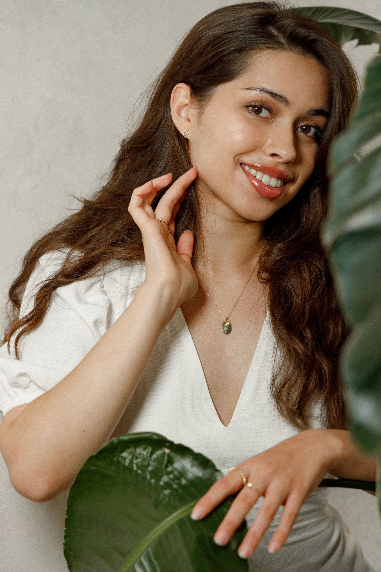 Personalisierte Halskette mit Geburtsblumen- und Geburtsstein-Anhänger aus 925 Silber oder Silber vergoldet - NINASIA