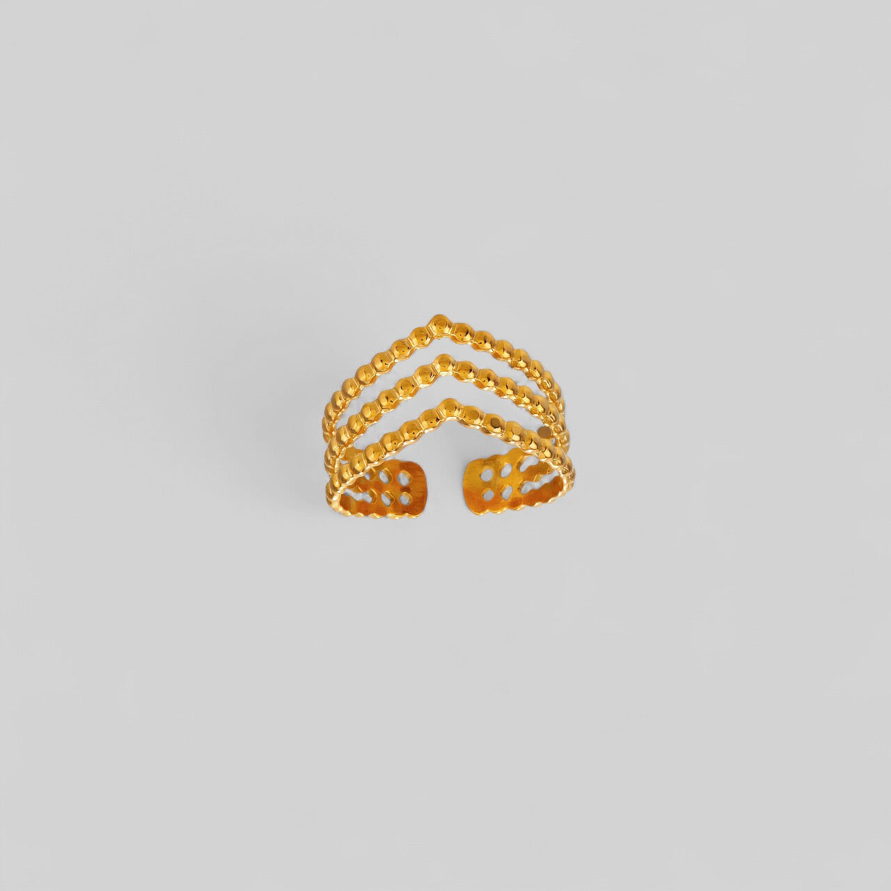 Minimalistischer Pfeil-Statement-Ring – 18K vergoldet aus Edelstahl