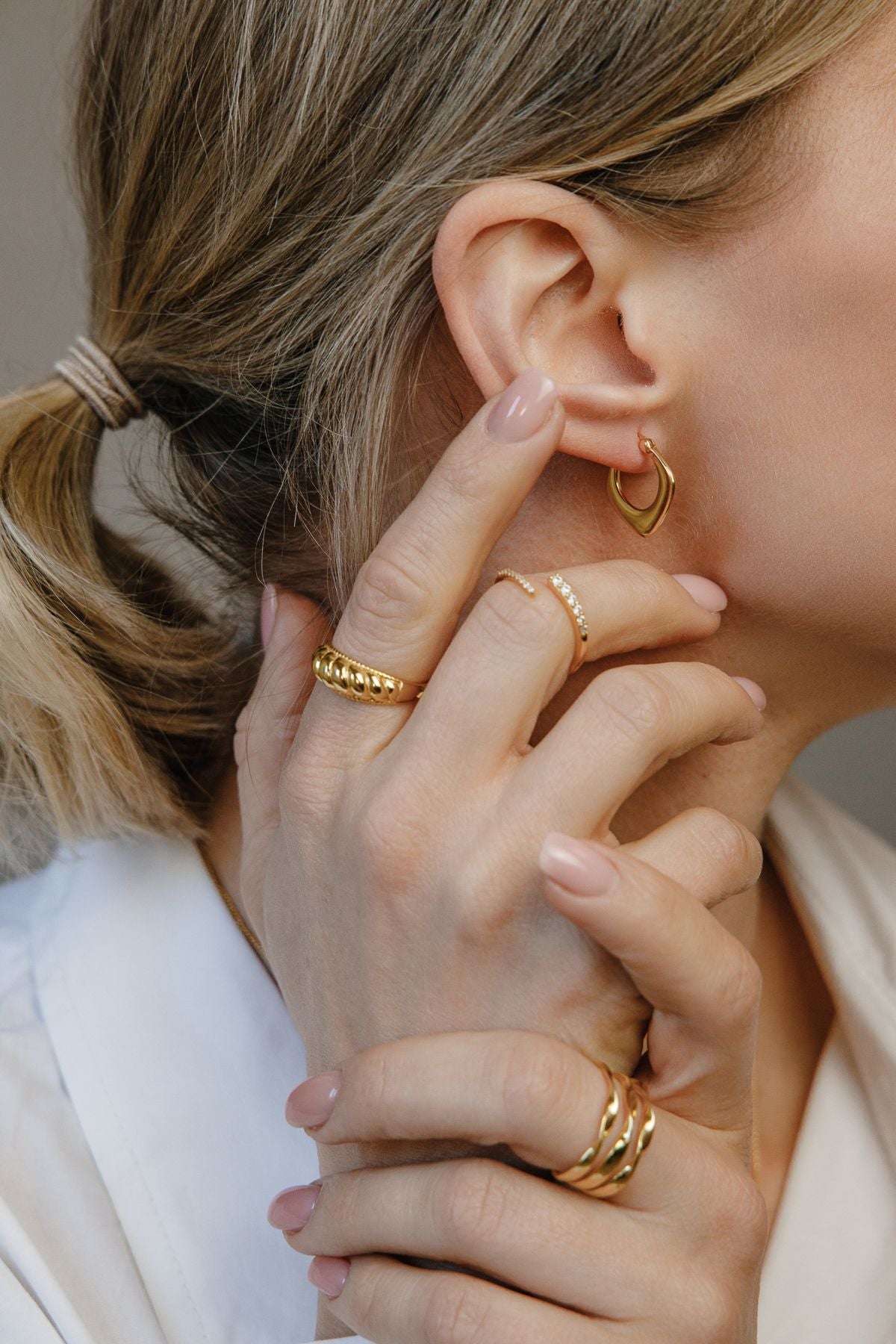 Parisian Geometry – Creolen aus 925 Silber 18K vergoldet