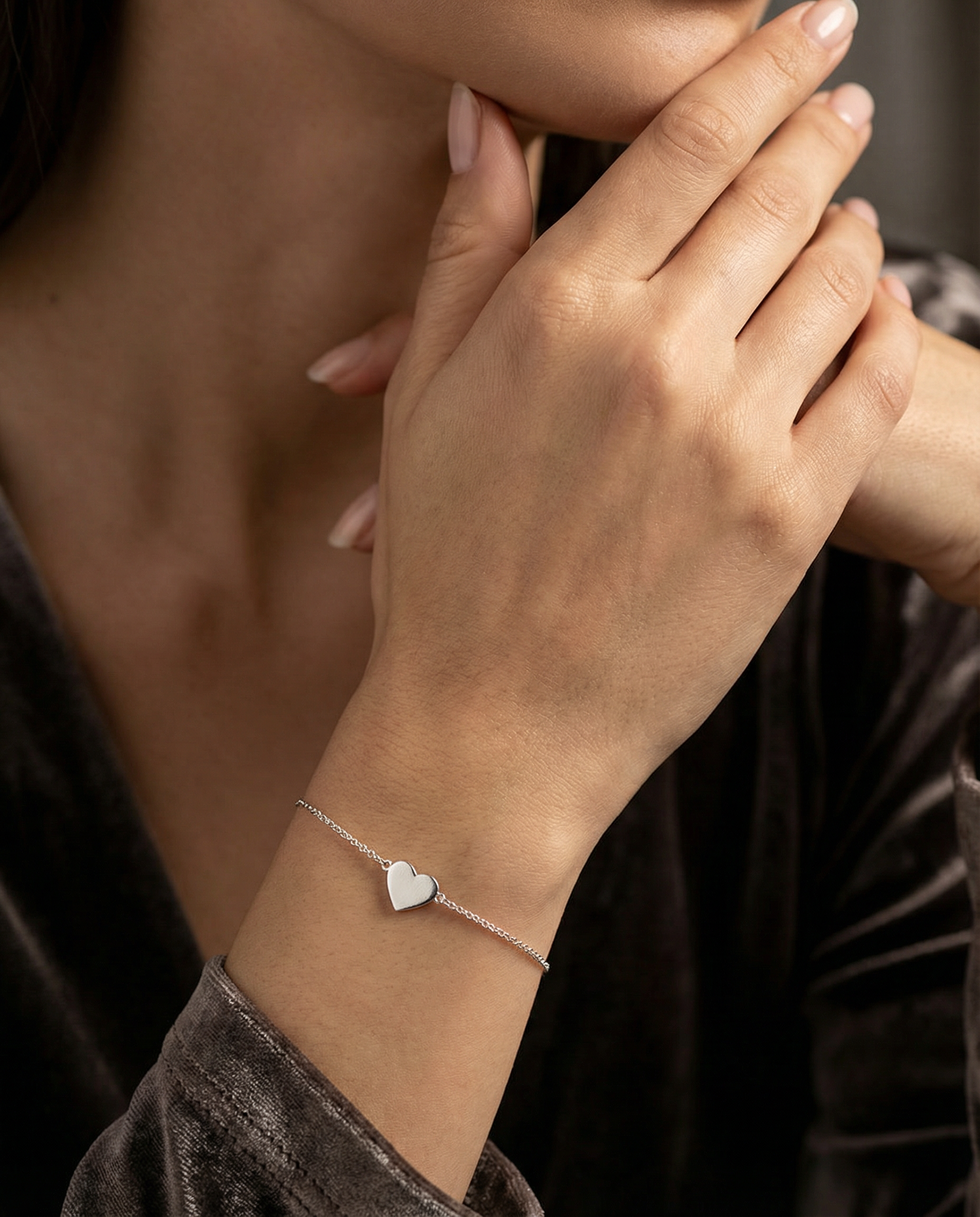 Personalisierbares Afrodita Herz Armband aus 925 Silber