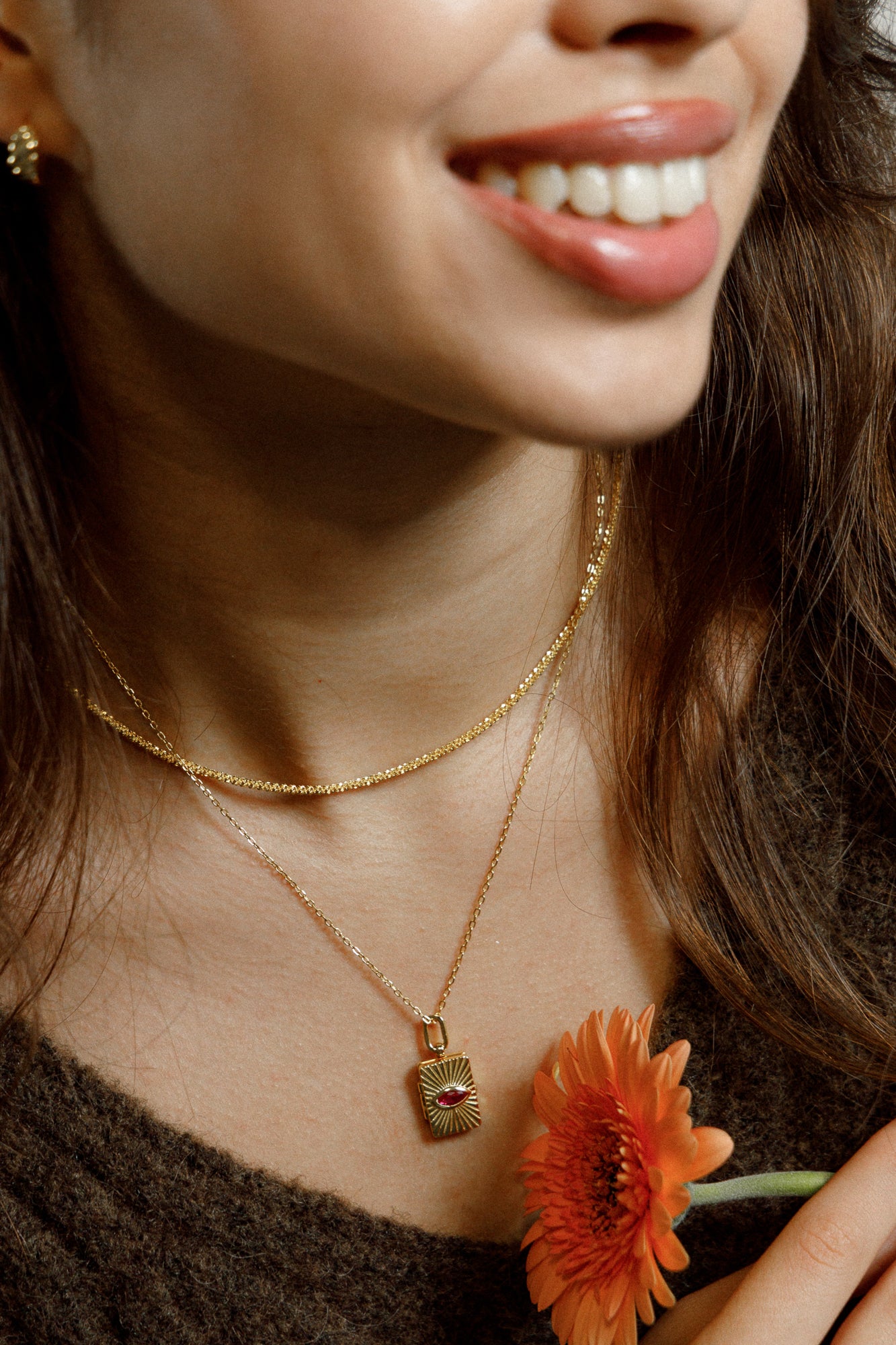 BASE LAYER PERFECTION – sparkling base necklace, made of 925 silver 18K gold-plated