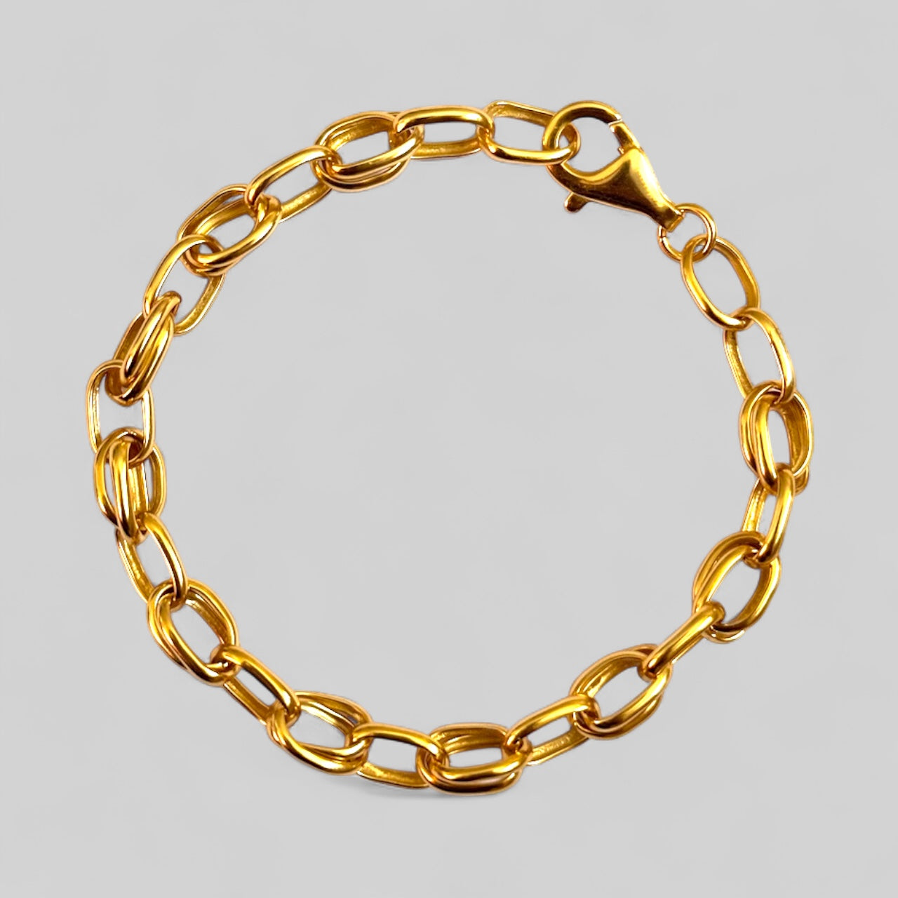 Statement Chunky Vintage Chain Armkette aus 925 Silber 18K vergoldet