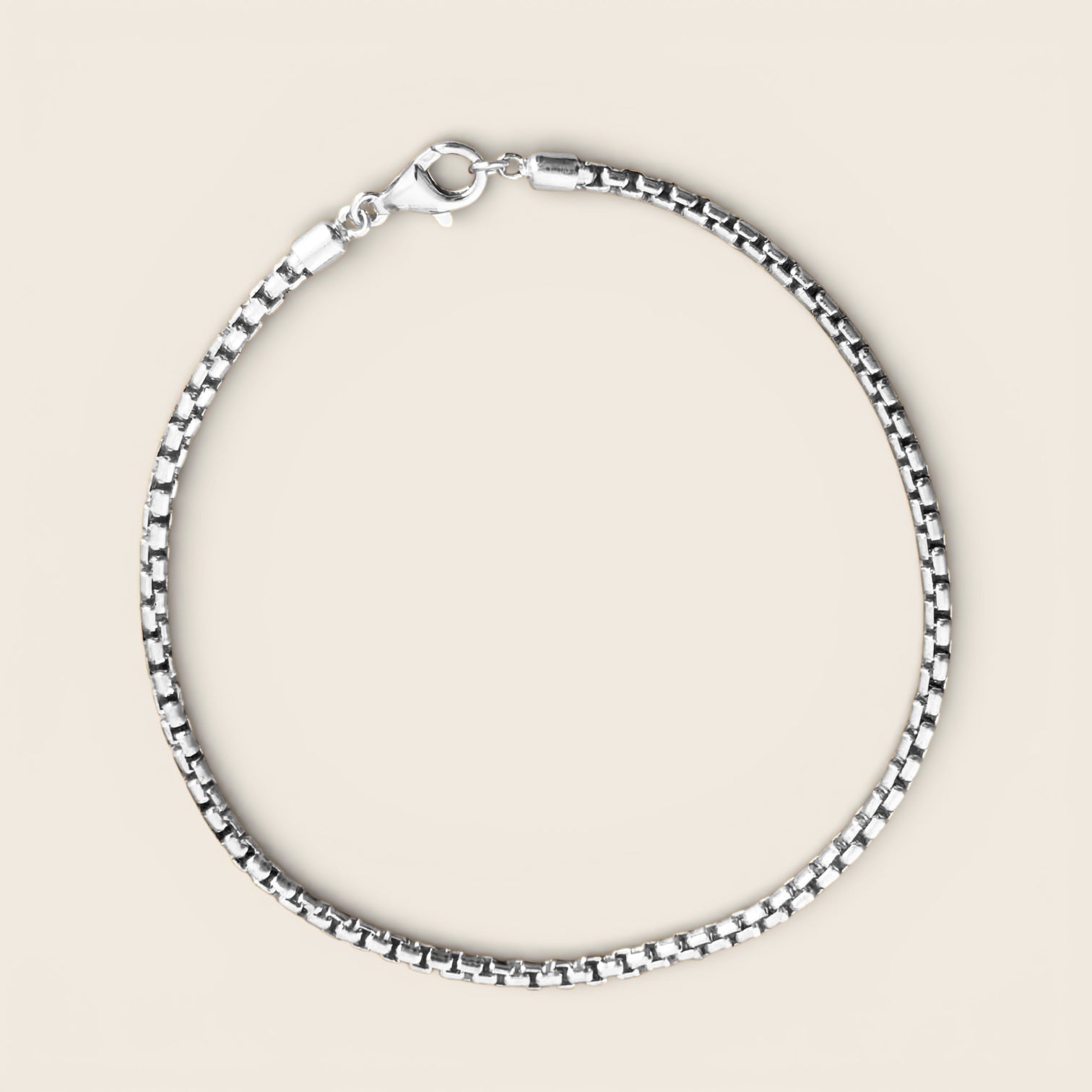 Herren - Klassisches massives Armband – 925 Silber, 18K vergoldet, Unisex, in 2 Größen erhältlich