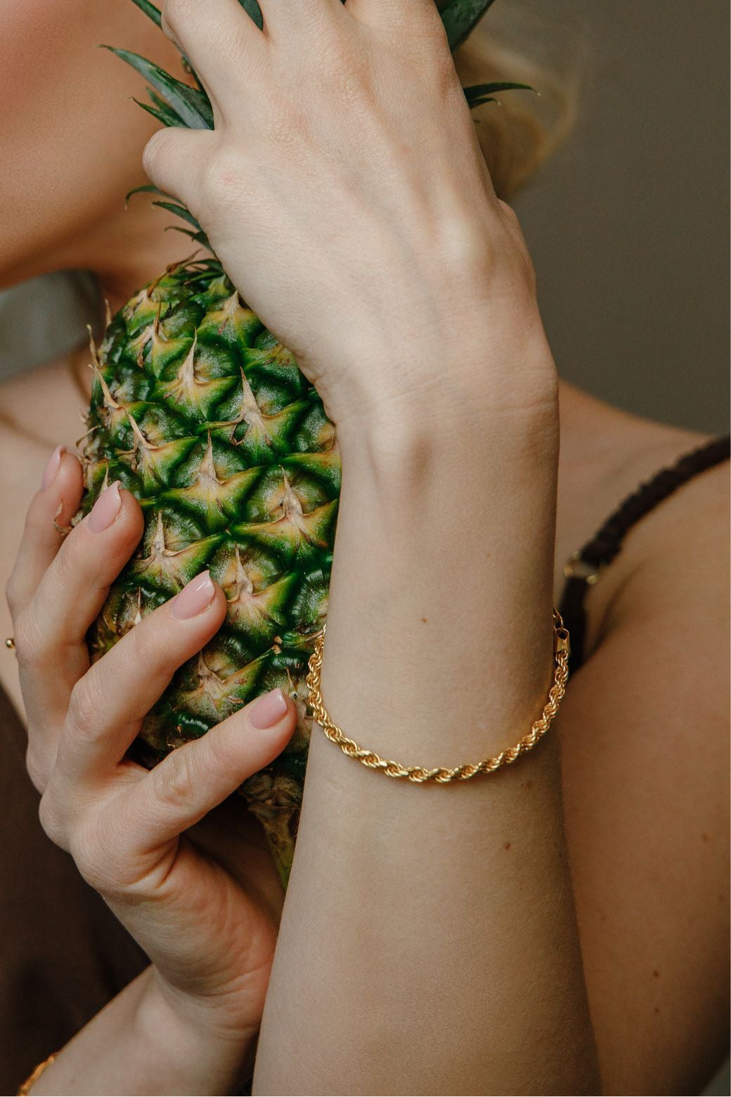 Twisted Rope Vintage verdrehte Kette Armband 925 Silber vergoldet - NINASIA