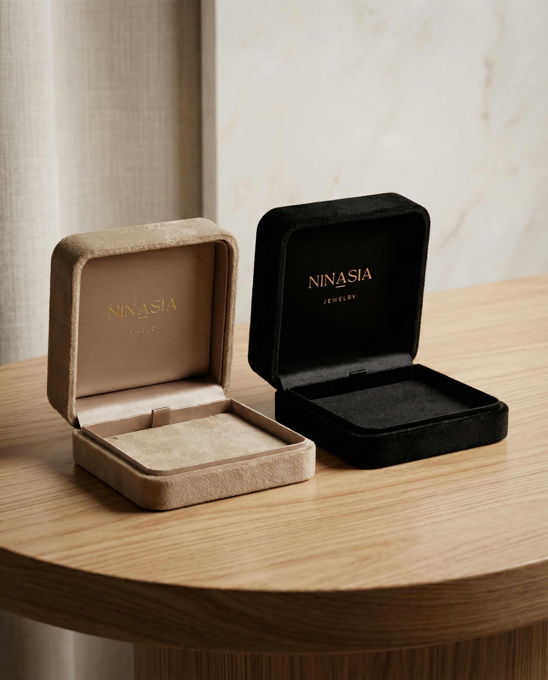 NINASIA Schmuckbox aus Velours – edle Geschenk- und Aufbewahrungsbox