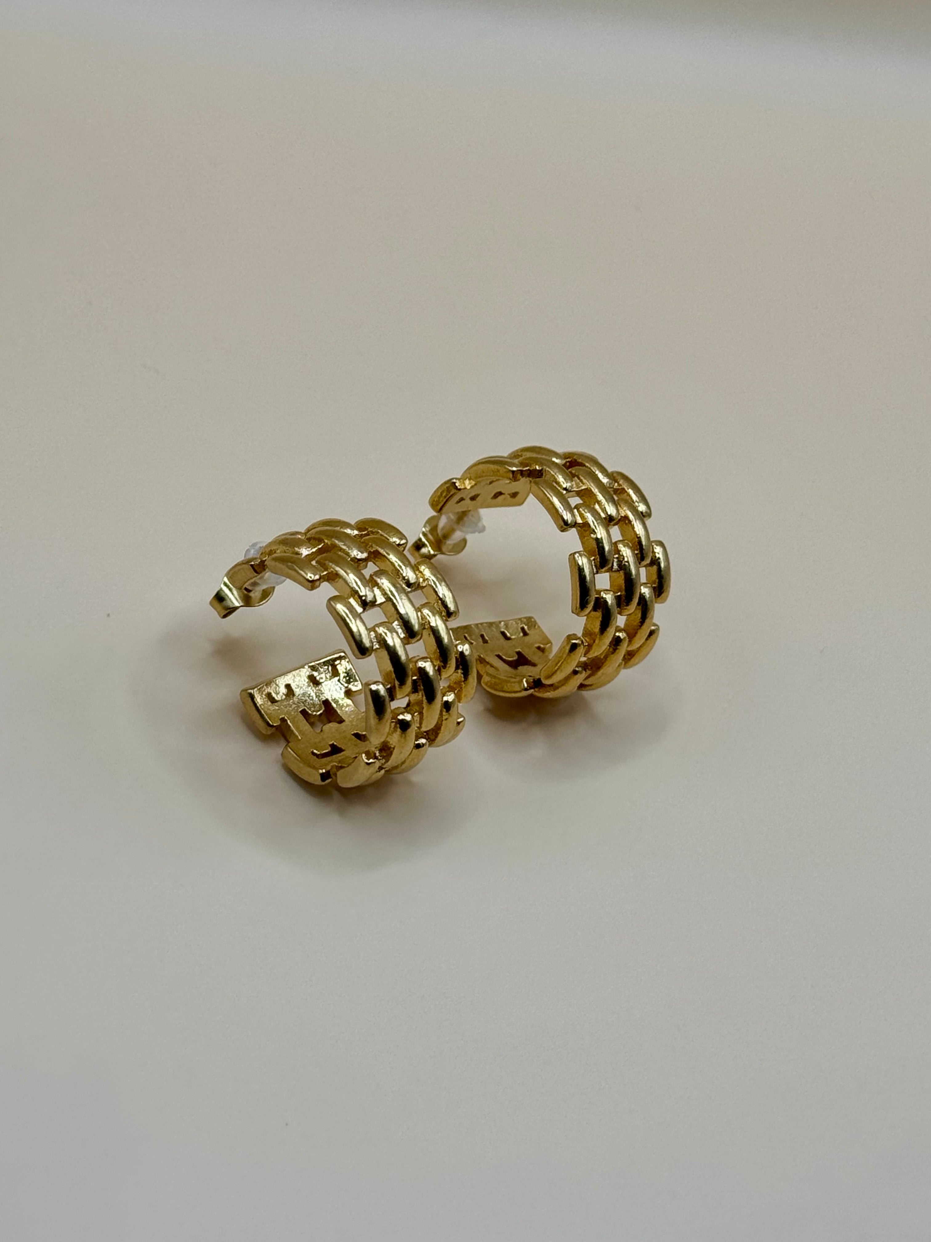 Chunky Ketten-Creolen – 18K vergoldet aus Edelstahl
