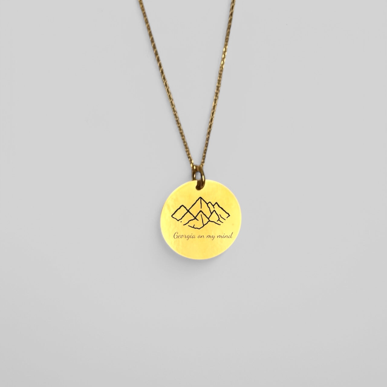 Heimat Schmuck - Georgia on my mind Halskette - Heimat Schmuck 925 Silber 18K vergoldet Geschenk für Georgier mit Bergmotiv