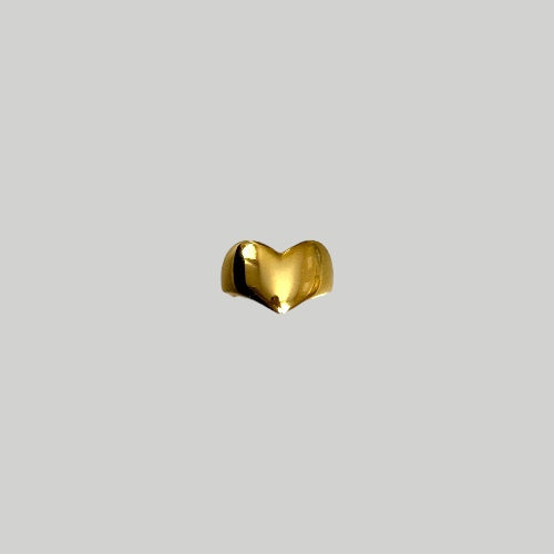 Chunky Herz Designer Ring aus 925 Silber 18K vergoldet
