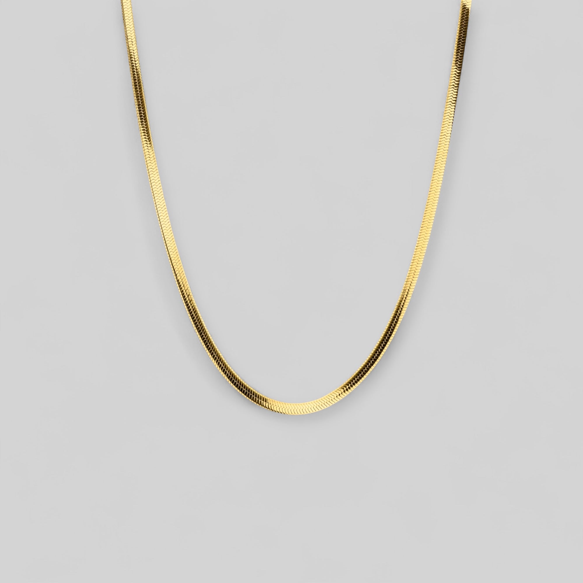 Klassische Flache Schlangenkette Choker – aus 925er Silber vergoldet