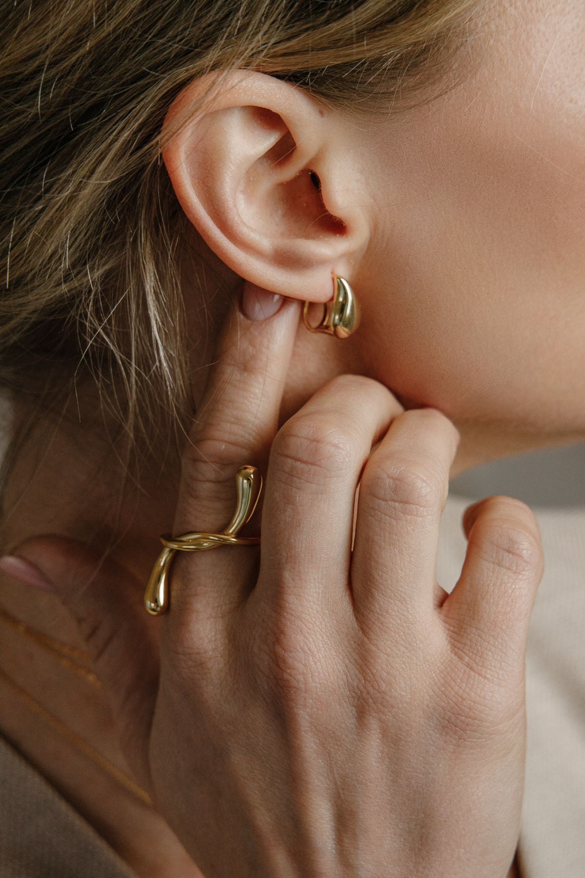 Eternal Drop – Statement Ring aus 925 Silber 18K vergoldet