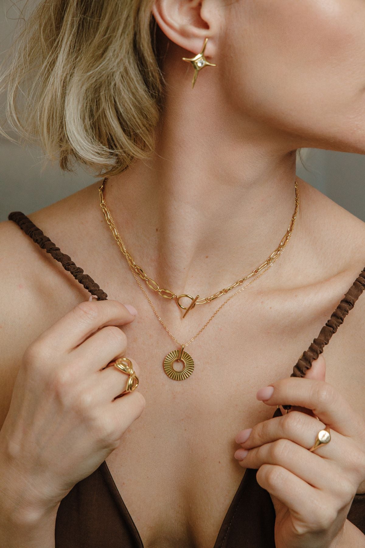 Britische Chain – edle Signature-Halskette aus 925 Silber 18K vergoldet - NINASIA