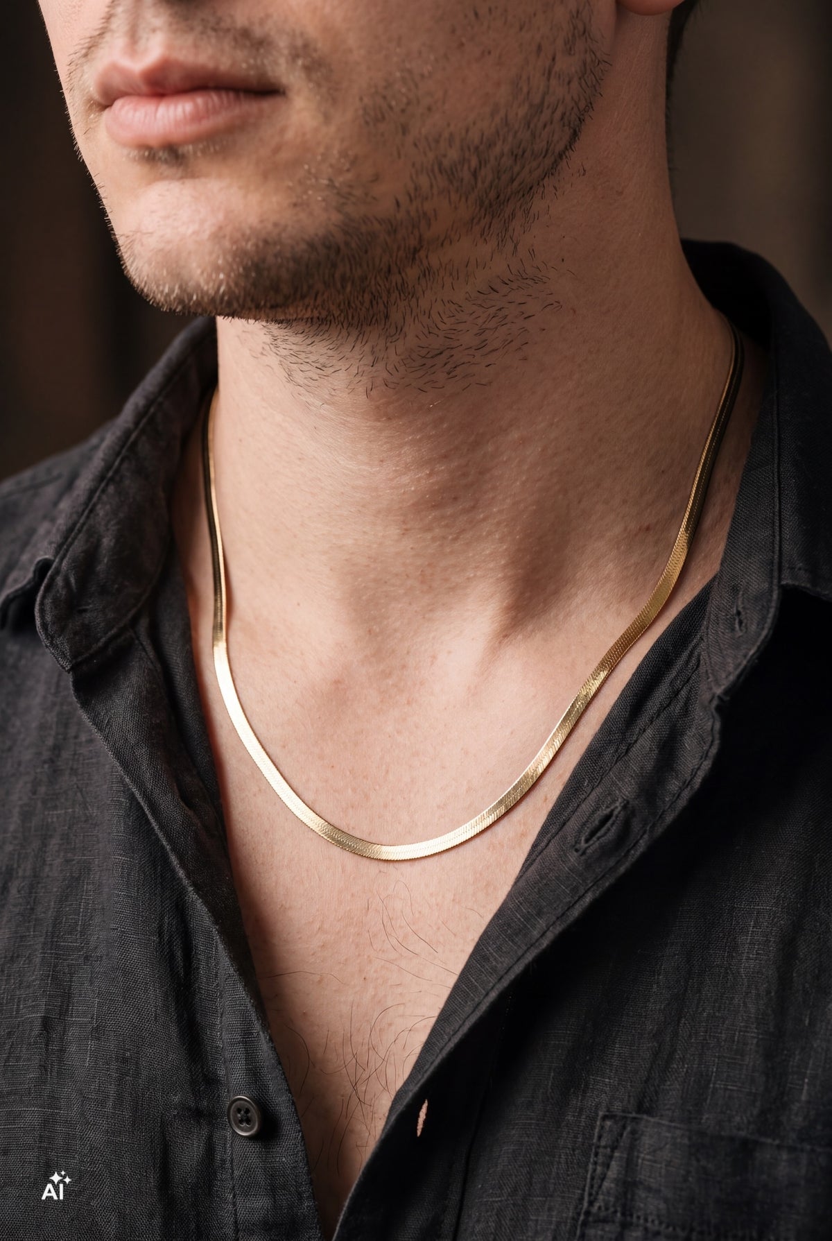 Essenzielle flache Schlangenkette aus 925 Sterling Silber 18K vergoldet | Unisex