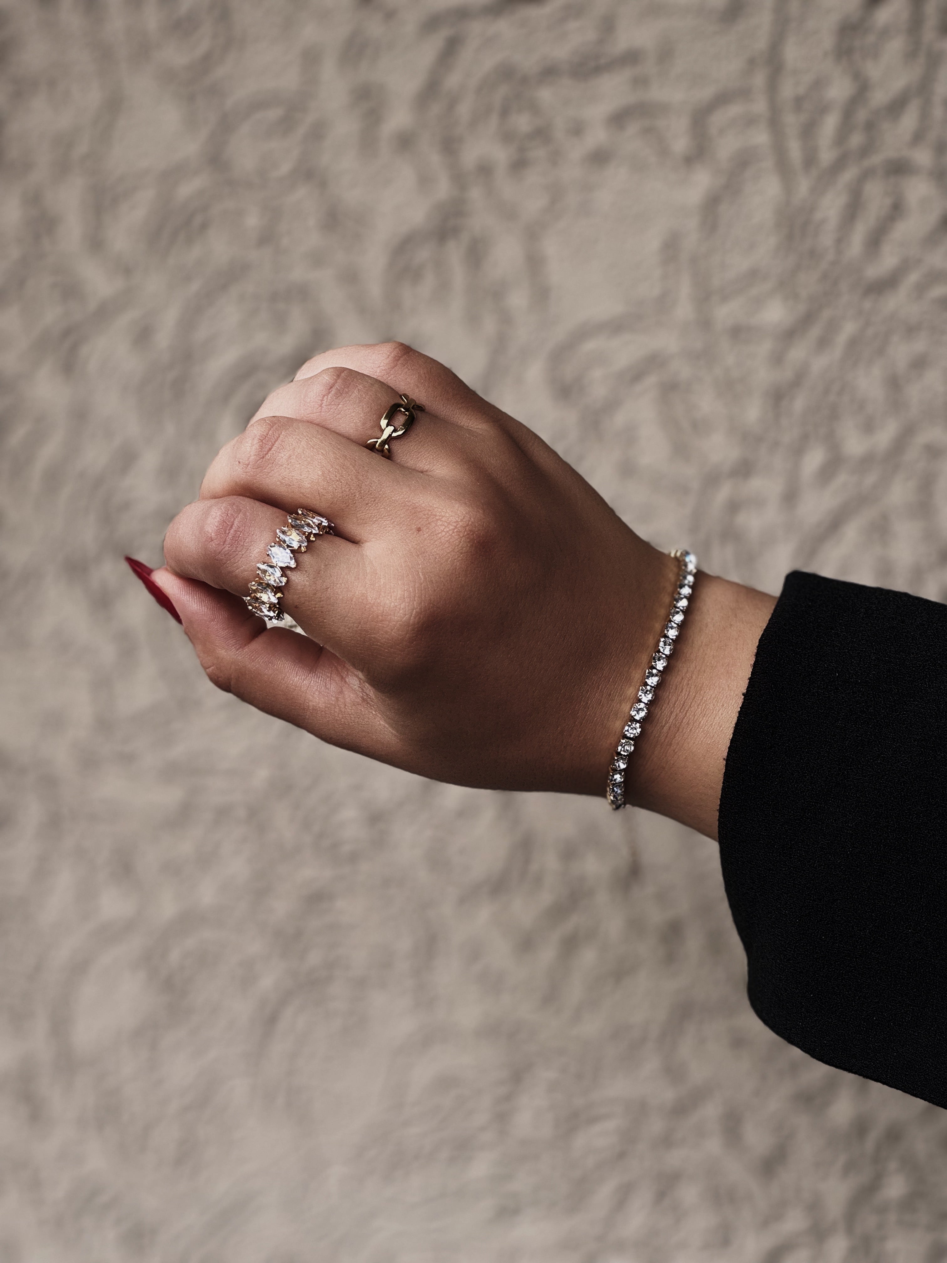 Funkelnder Edelstein Statement-Ring – 18K vergoldet aus Edelstahl