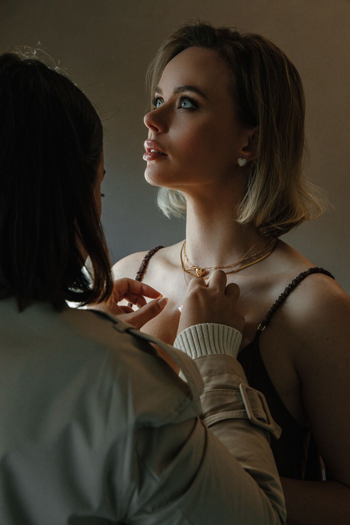 Collier amour cœur 3D – Collier Figaro en argent 925 plaqué or 18 carats