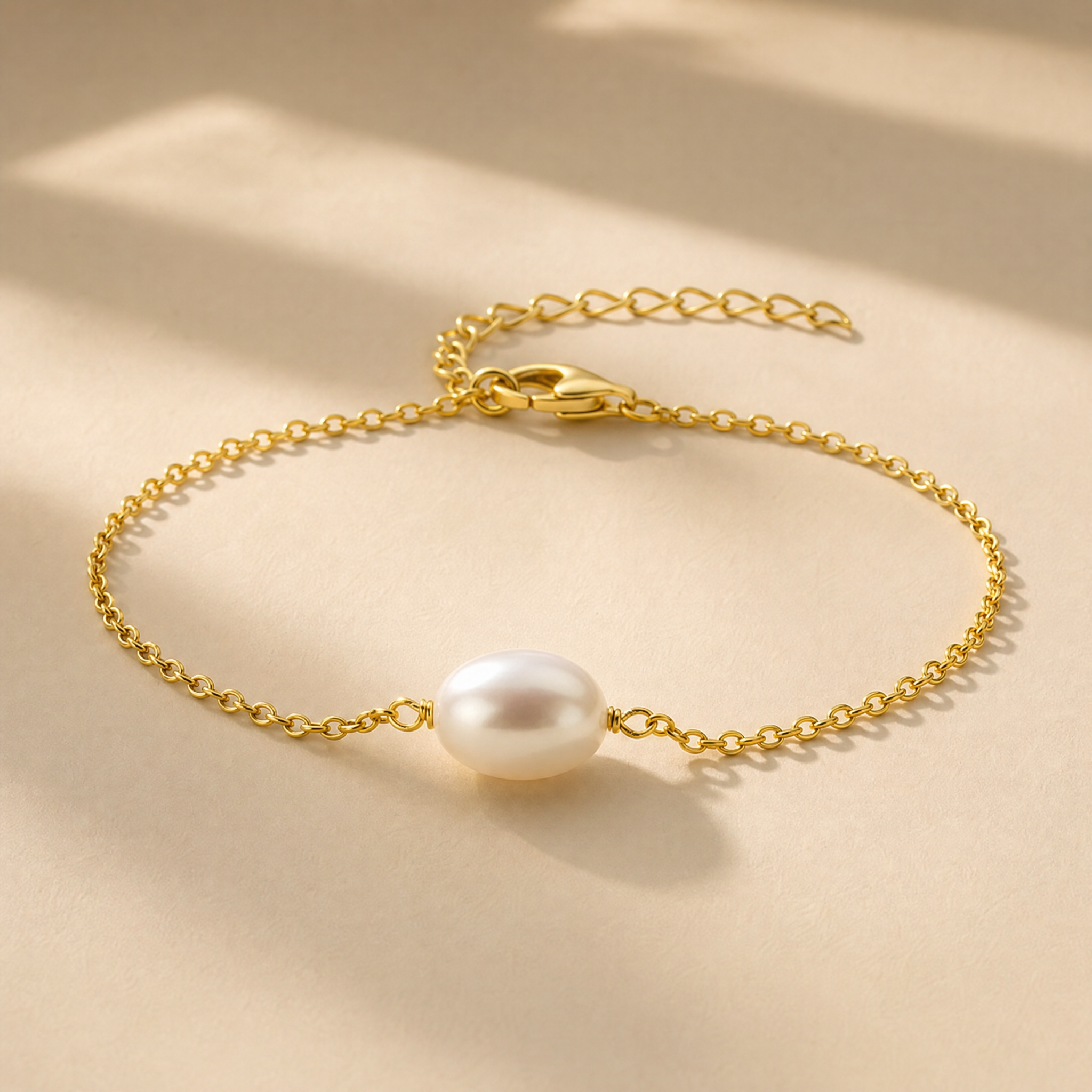 Armband mit Süßwasserperle aus 925er Silber vergoldet - NINASIA