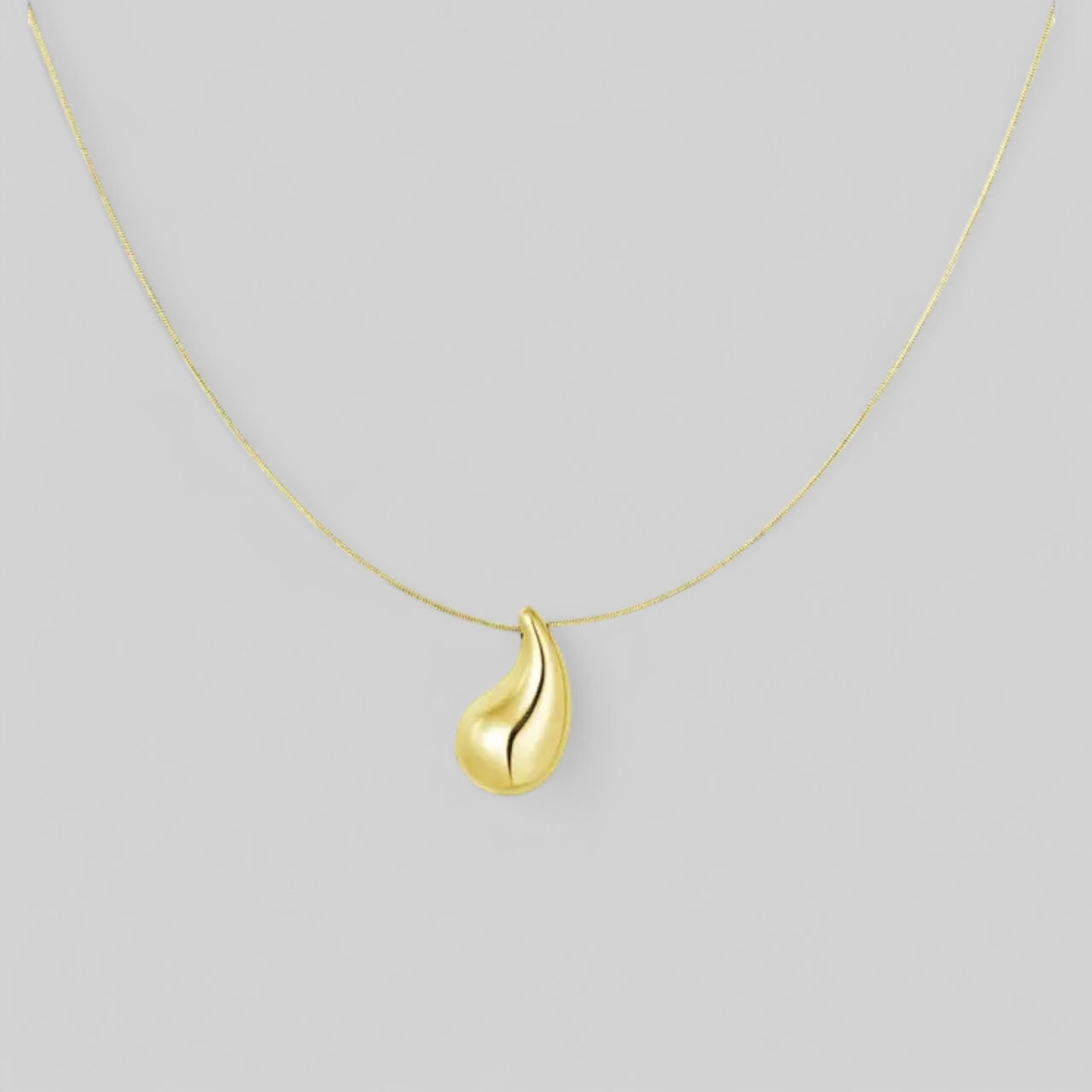 Große Tropfenkette aus Edelstahl in Gold oder Silber