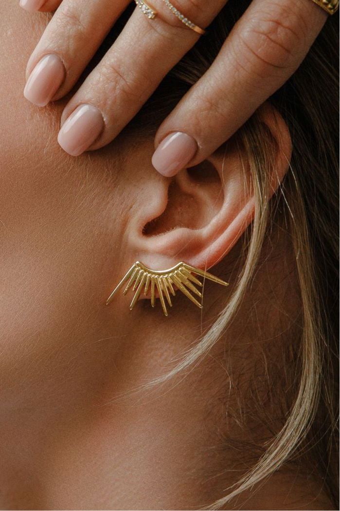Sunbeam Celestial earrings made of 925 silver 18K gold-plated