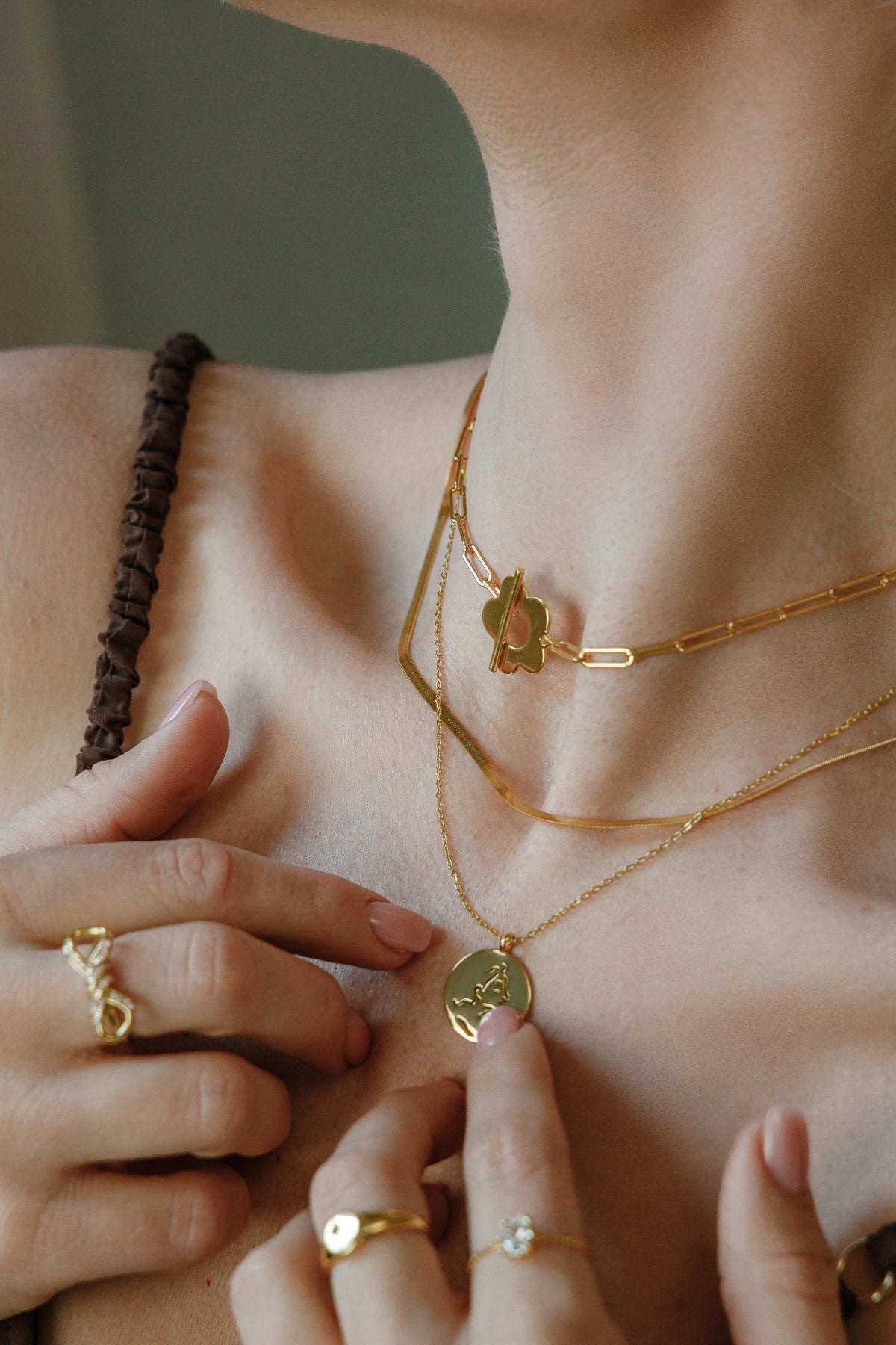 Gänseblümchen Chain Halskette aus 925 Silber 18K vergoldet - NINASIA