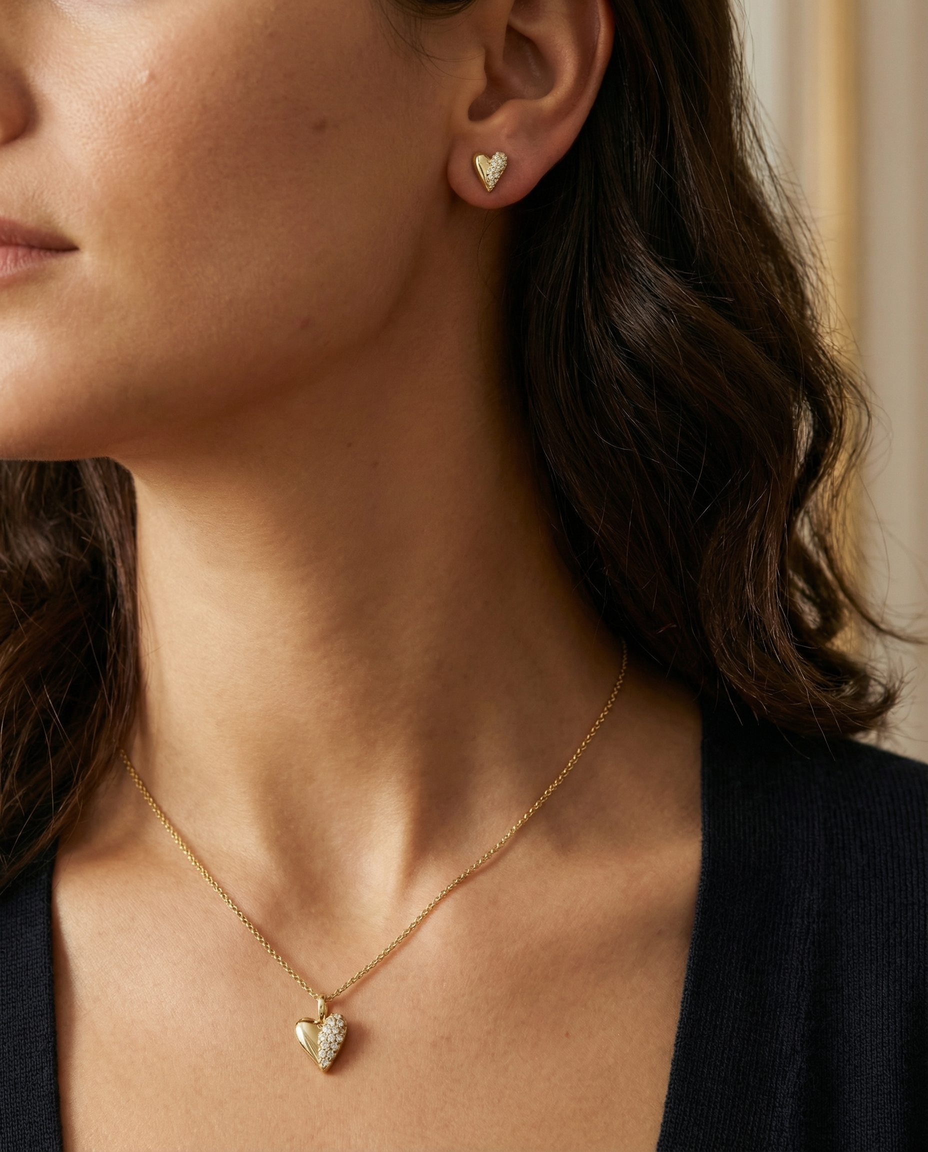 „Desira“ Herz Halskette aus 925 Silber 18K vergoldet