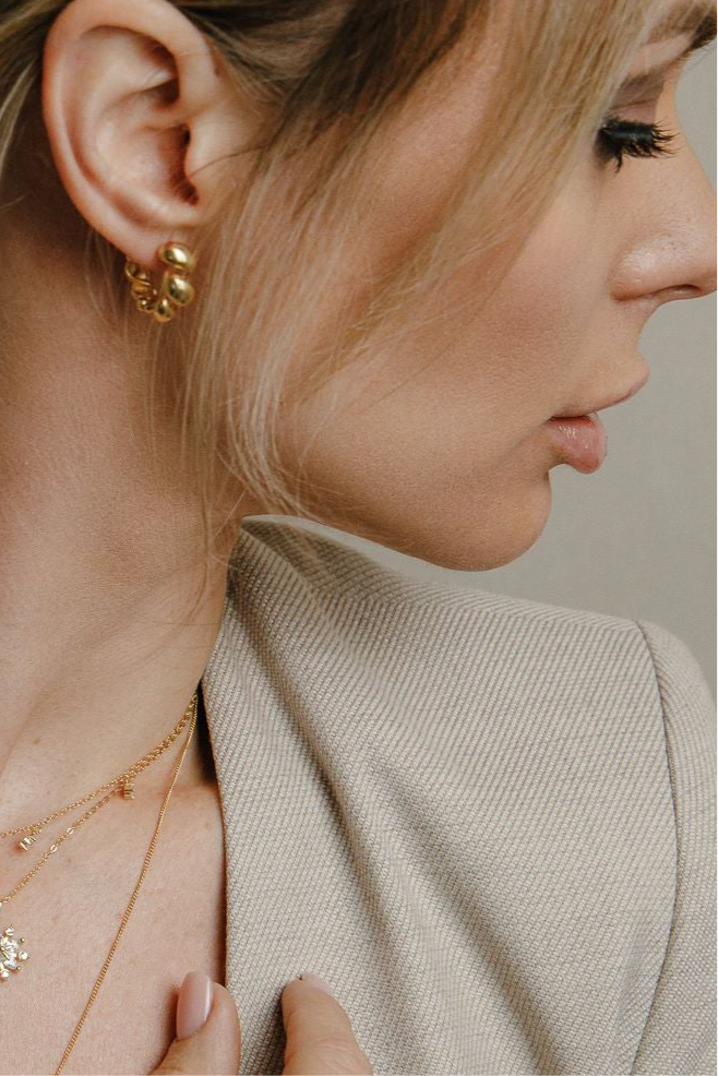 Chunky Twist – Croissant ähnliche Ohhringe aus 925 Silber 18K vergoldet - NINASIA