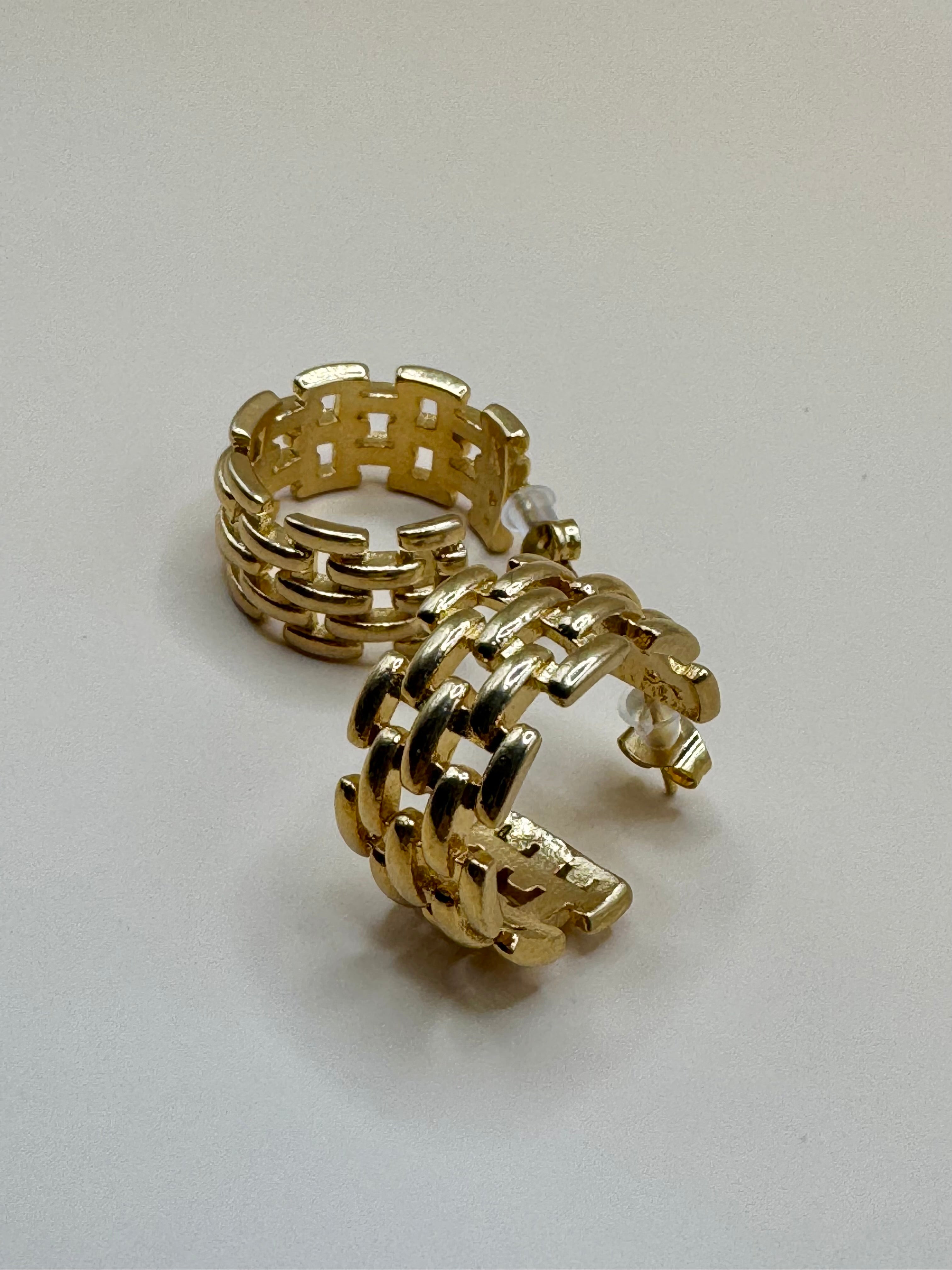 Chunky Ketten-Creolen – 18K vergoldet aus Edelstahl