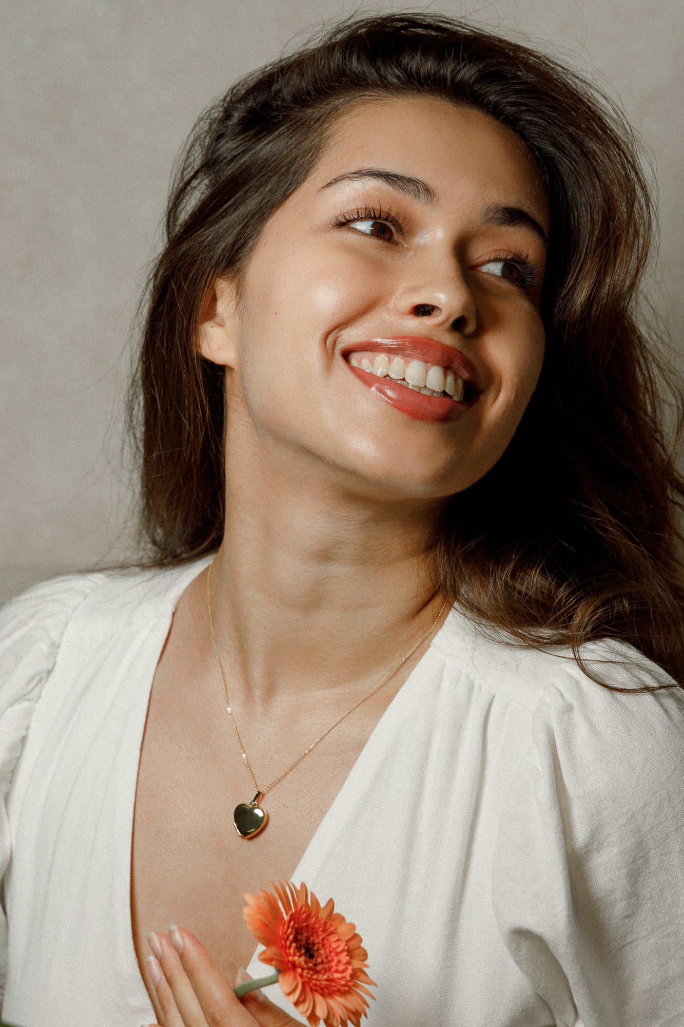 Edles Herz-Medaillon mit Collier aus 925 Sterling Silber 18K vergoldet - NINASIA