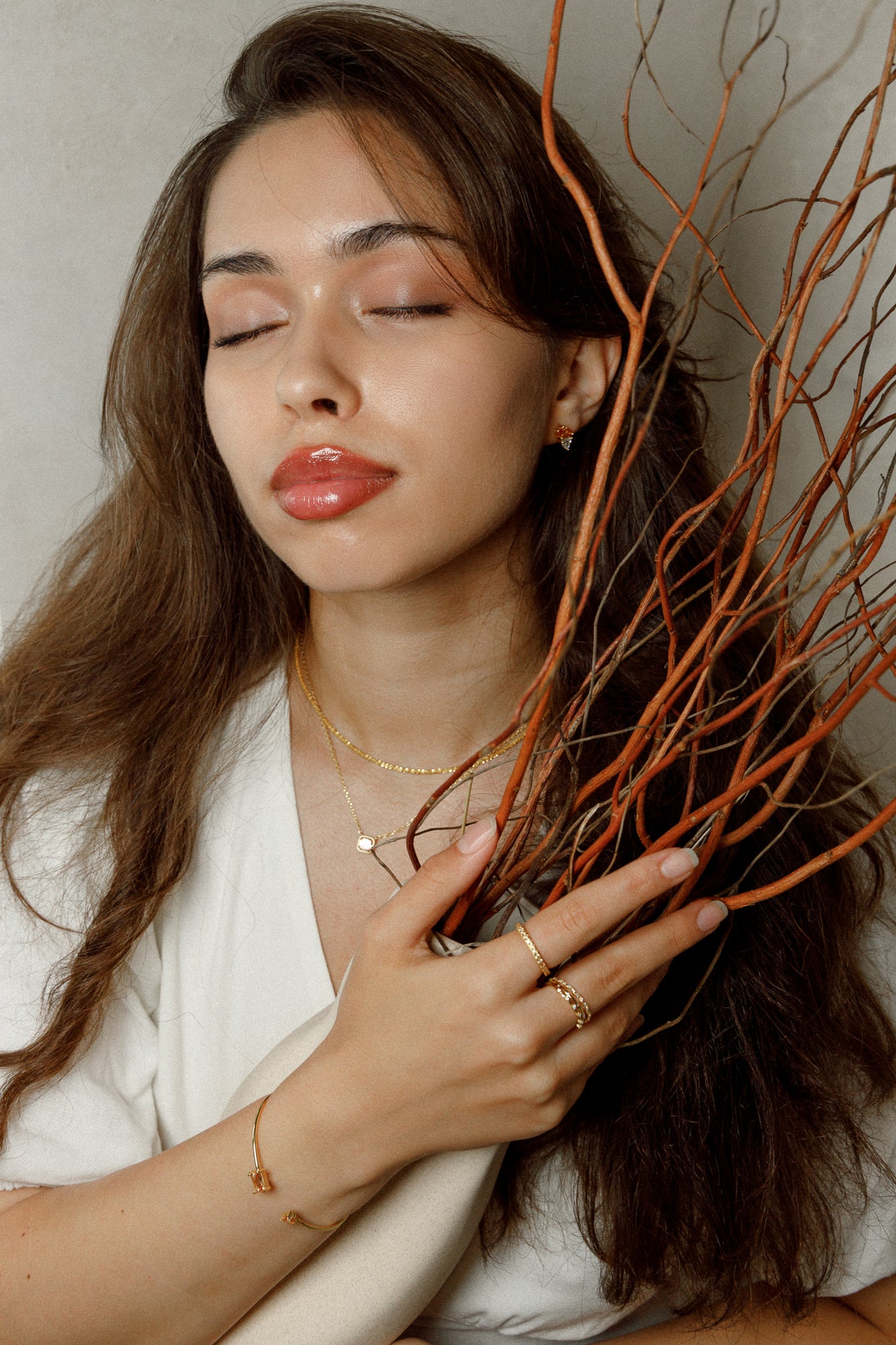 DARK CHAMPAGNE – Diamanten-Inlay Zirkonia Ring in dunkler Champagnerfarbe, aus 925 Silber 18K vergoldet