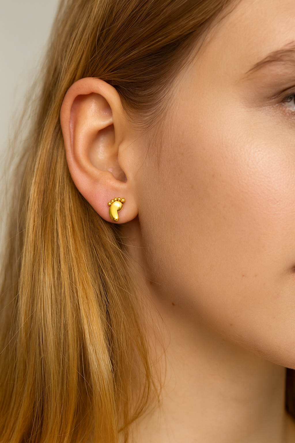 585 Gold Baby Feet Stud Earrings – My Little Miracle – Birth Gift for Mom