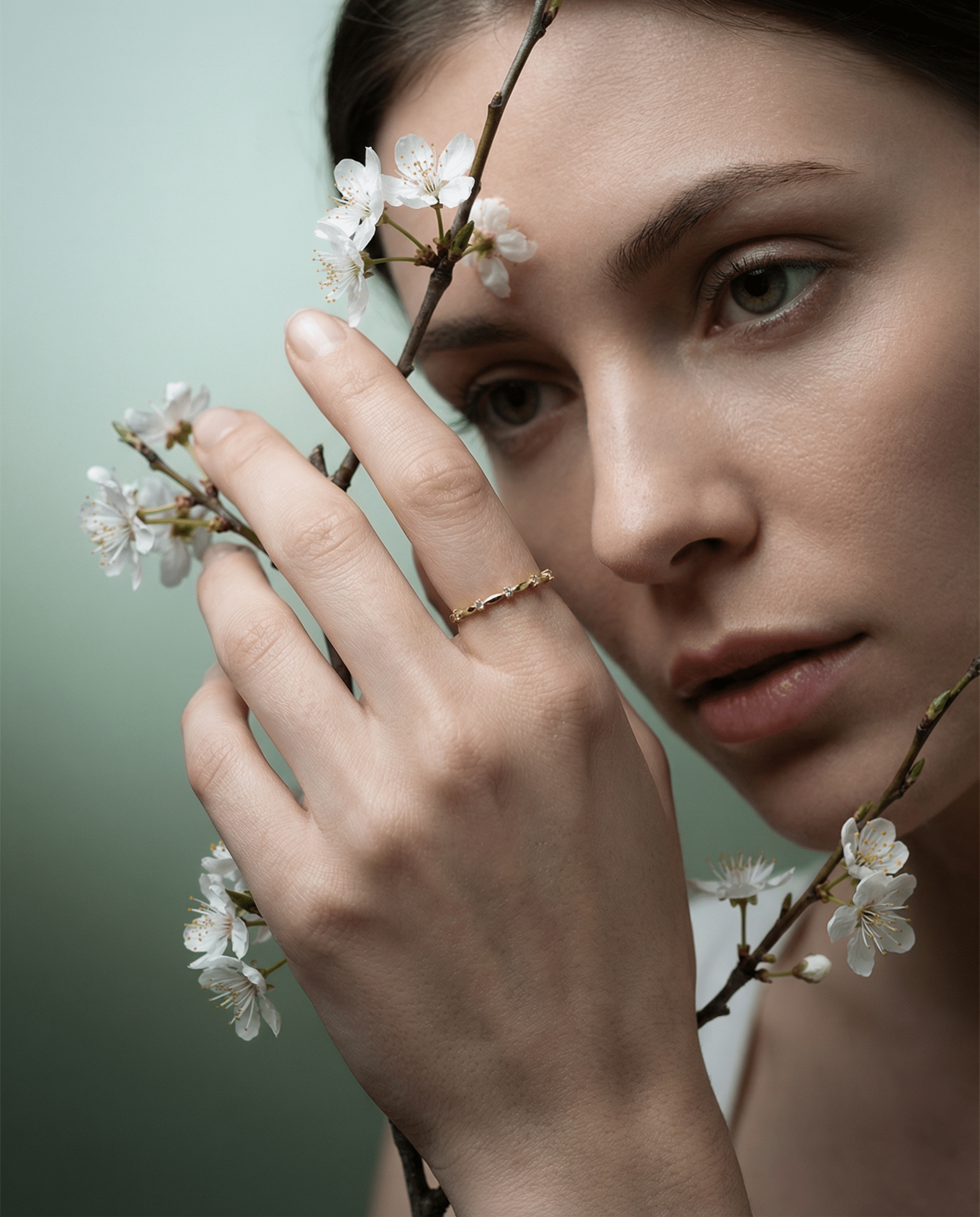 ENDLESS MINIMALIST – Layering Ring mit 6 Zirkonias, aus 925 Silber 18K vergoldet