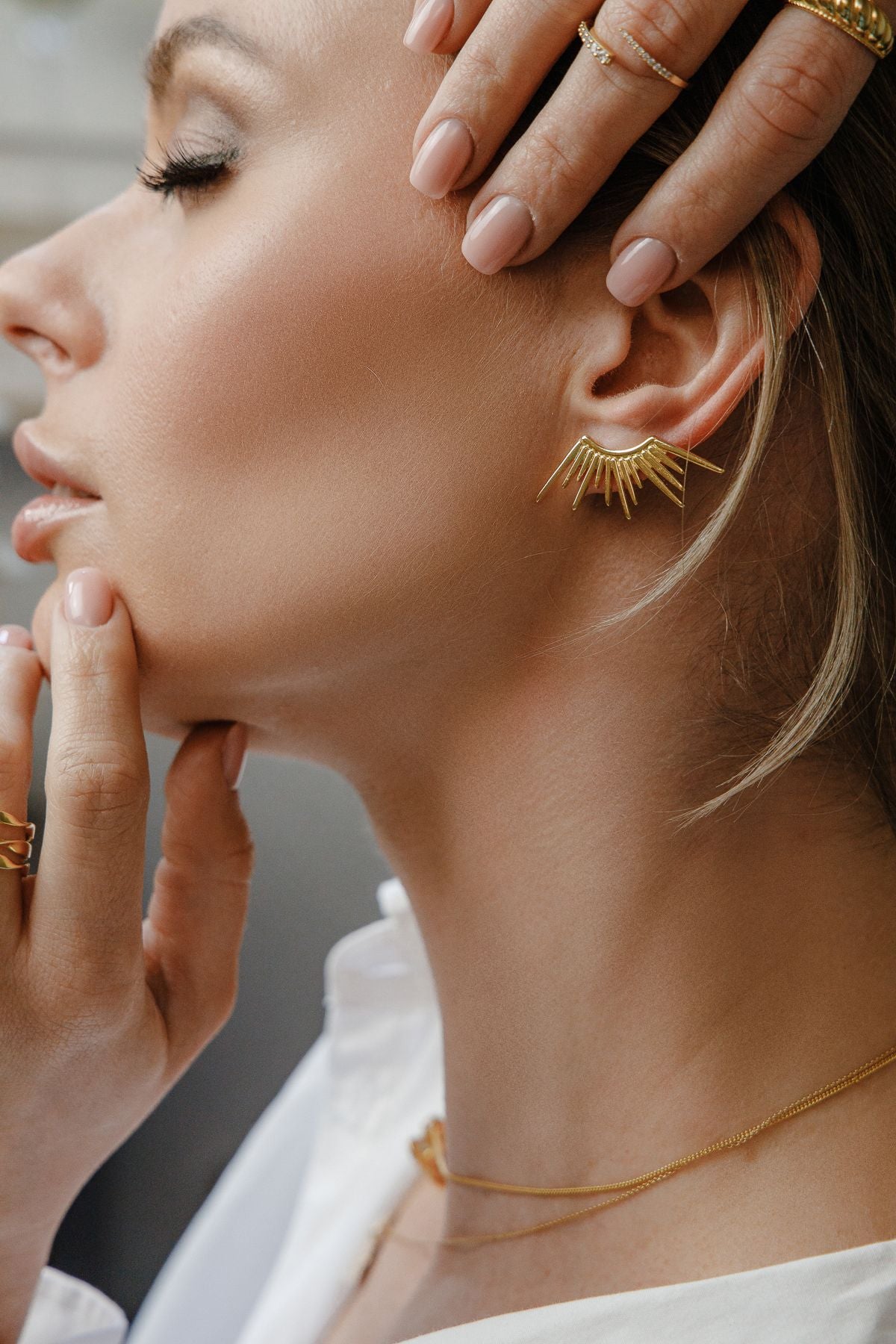 Sunbeam Celestial earrings made of 925 silver 18K gold-plated