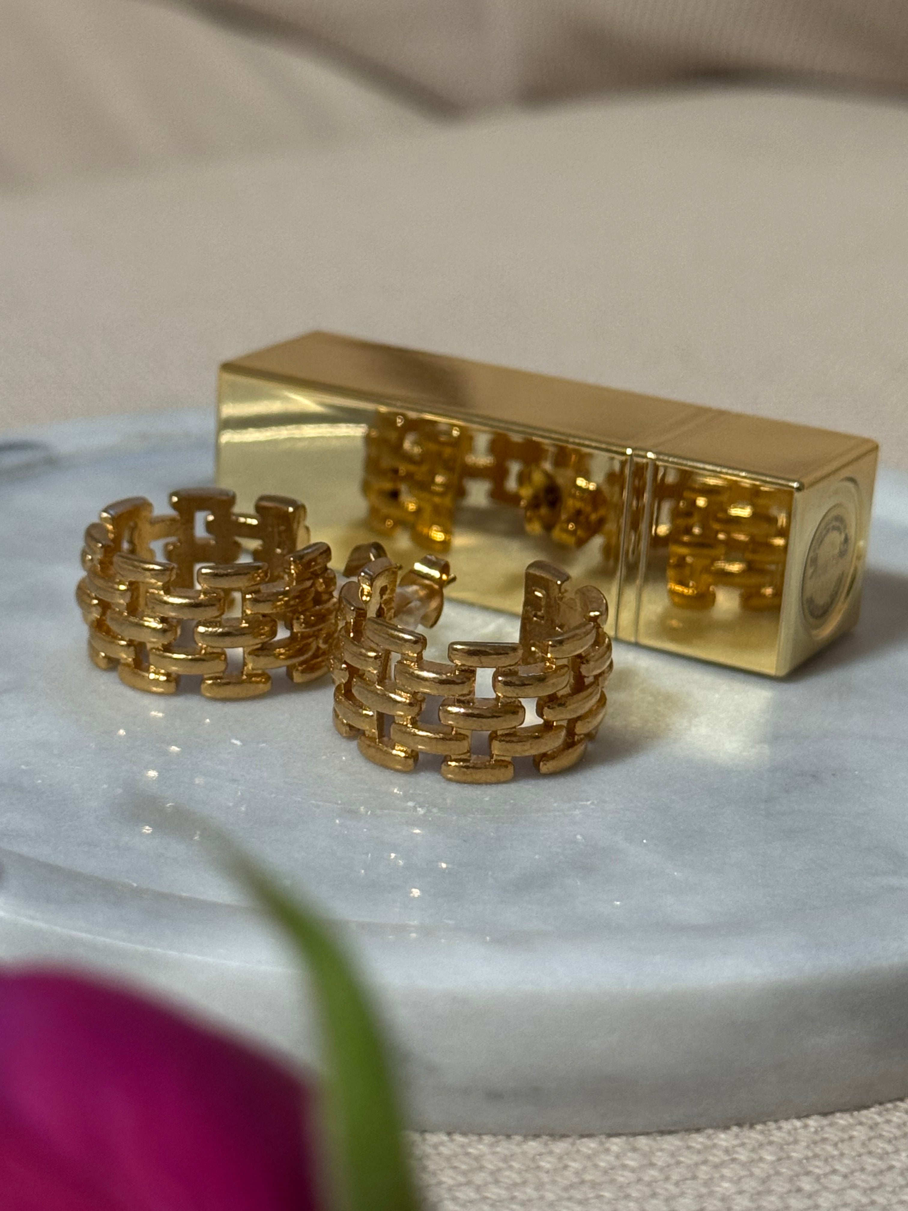 Chunky Ketten-Creolen – 18K vergoldet aus Edelstahl