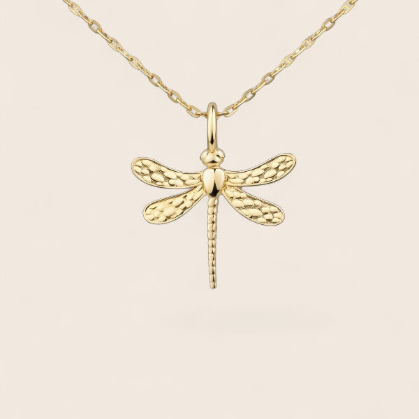 333 Gold filigraner Libellen-Anhänger mit oder ohne Halskette - NINASIA
