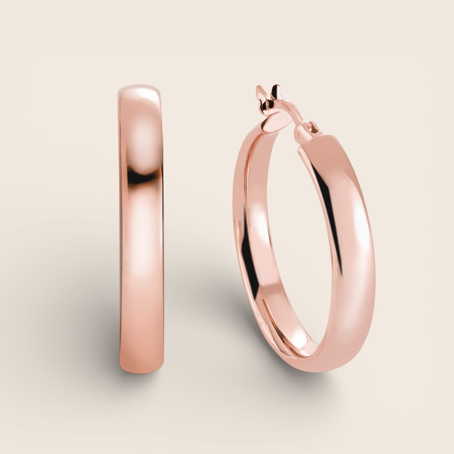 Essential Creolen Ø 25 mm – massiv aus 925 Silber oder vergoldet