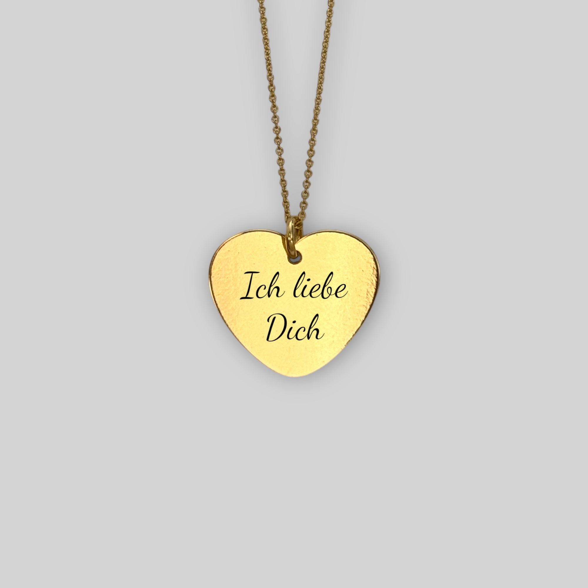 Personalized “I love you” engraved heart-shaped necklace – 925 silver 18K gold-plated