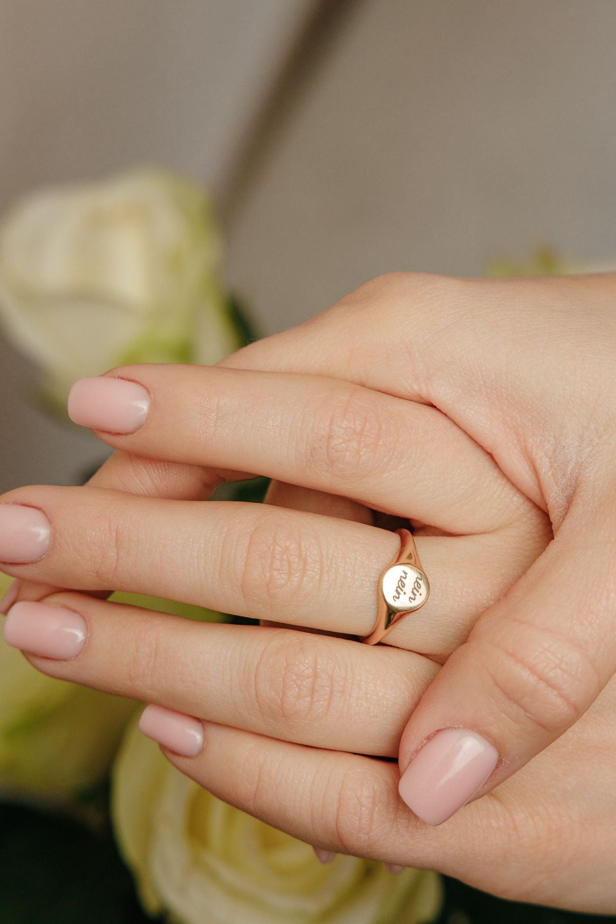 Personalized signet ring with engraving – 925 silver and 18K gold-plated silver – initials, symbols and more