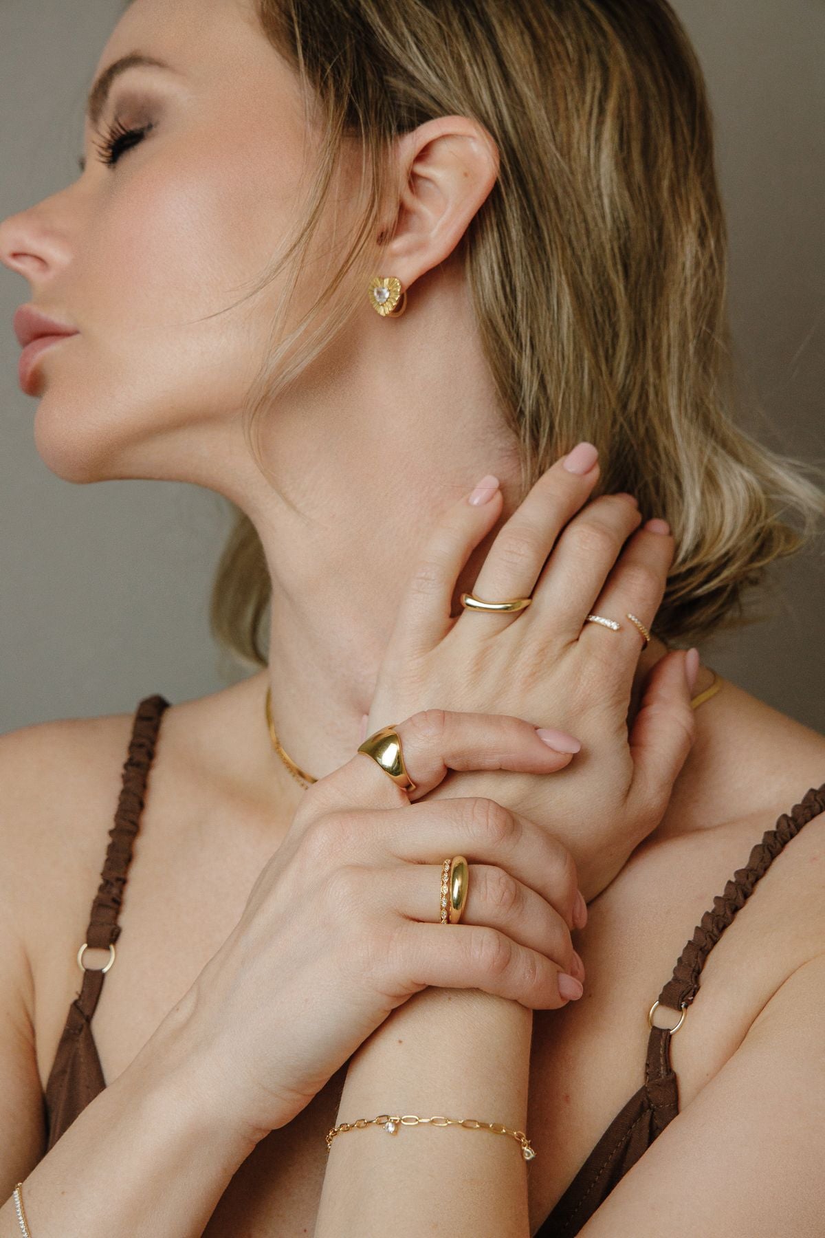 Minimalist classic ring – made of 925 silver 14K gold-plated