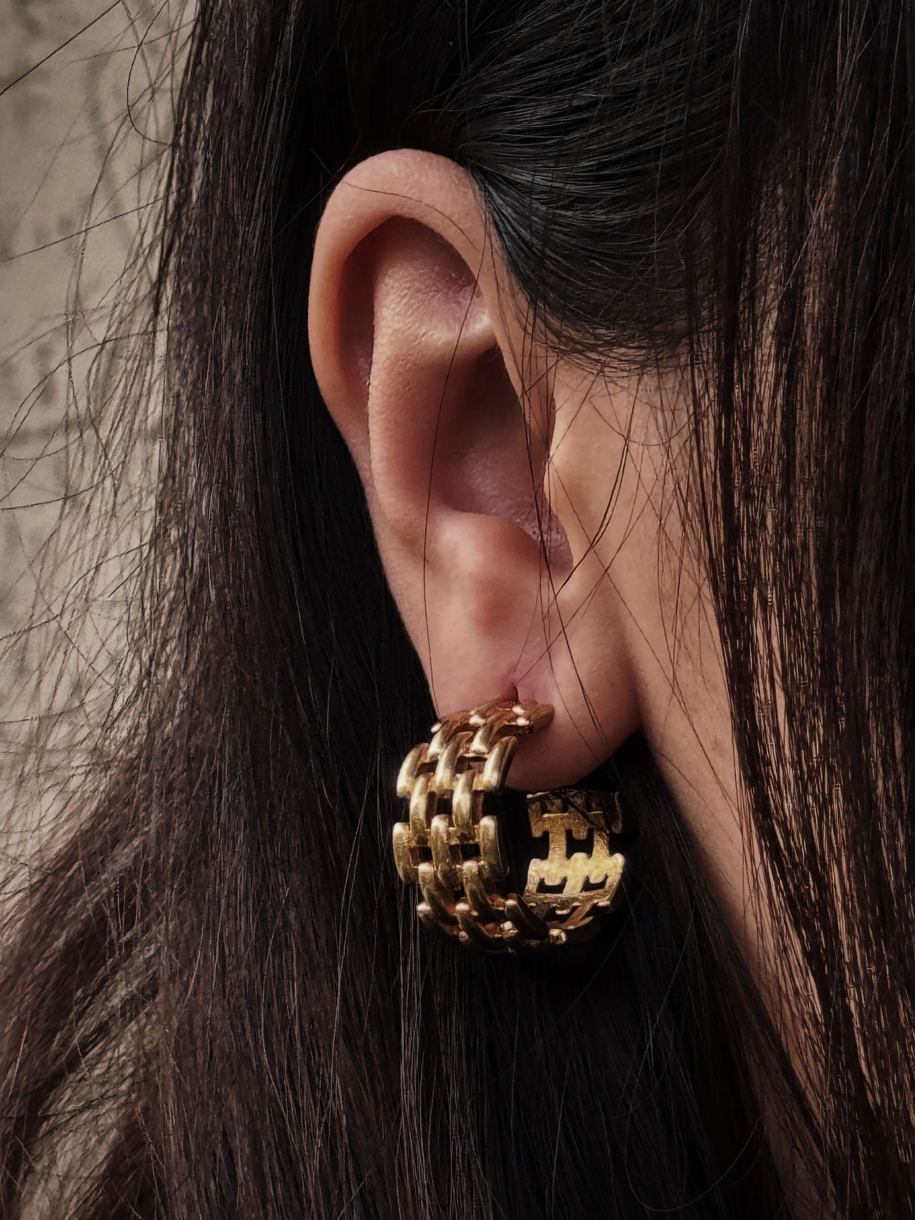 Chunky Chain Hoop Earrings – 18K Gold Plated Stainless Steel