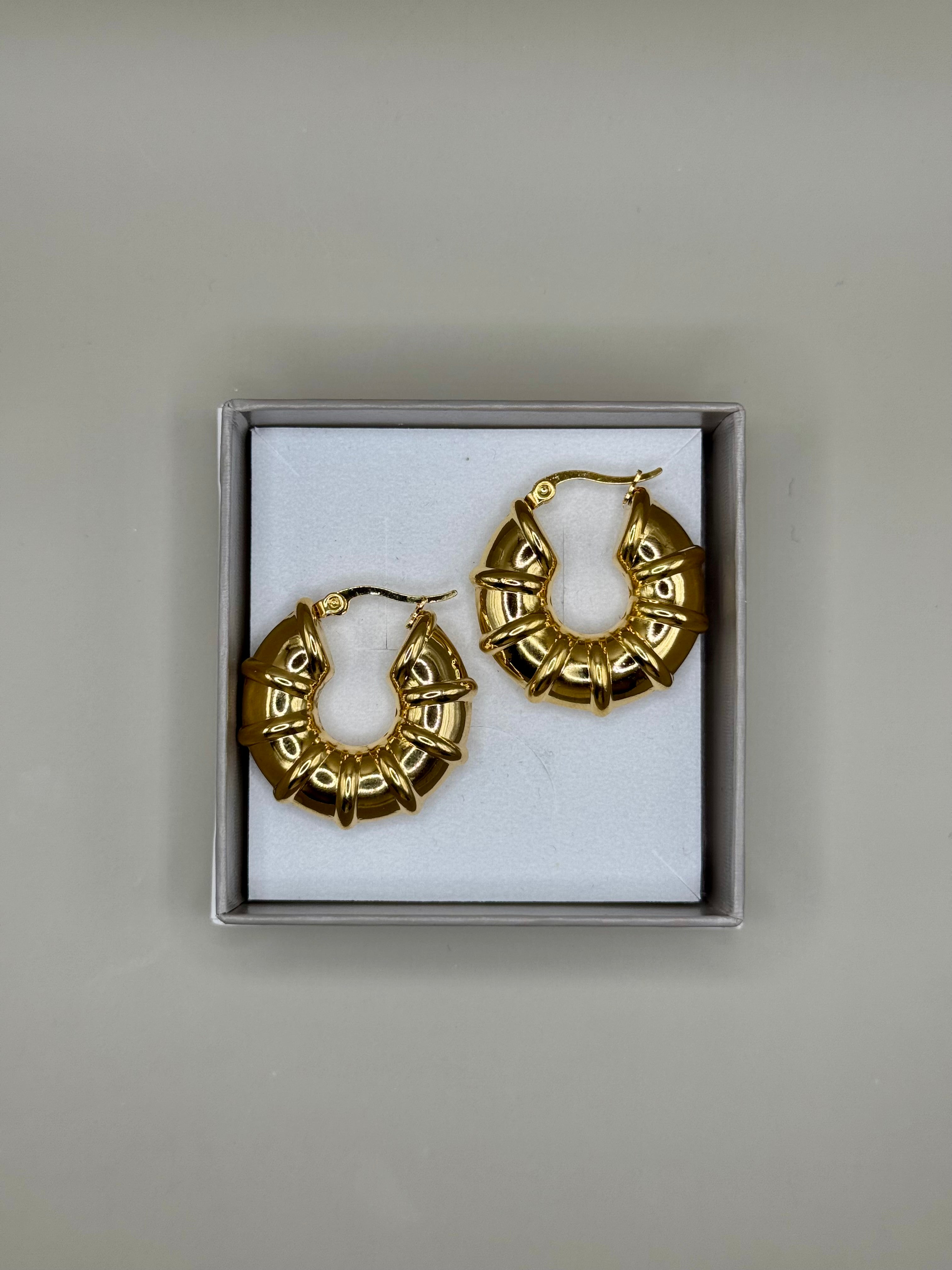 Exquisite große Barock-Creolen – 18K vergoldet aus Edelstahl