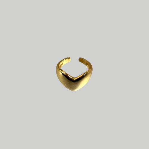 Chunky Herz Designer Ring aus 925 Silber 18K vergoldet